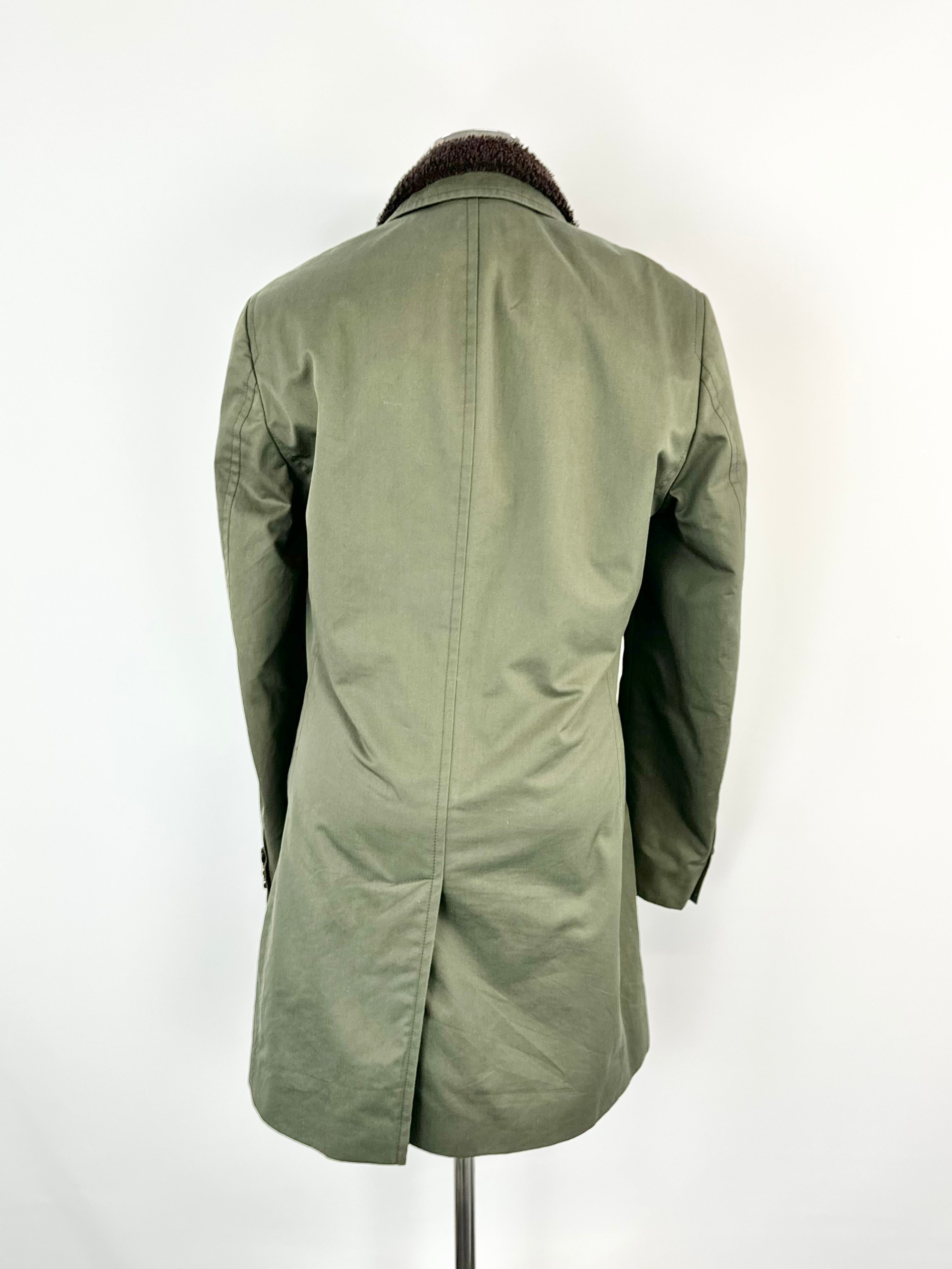 Boss Hugo Boss Deep Green Shearling Collar Coat - 50