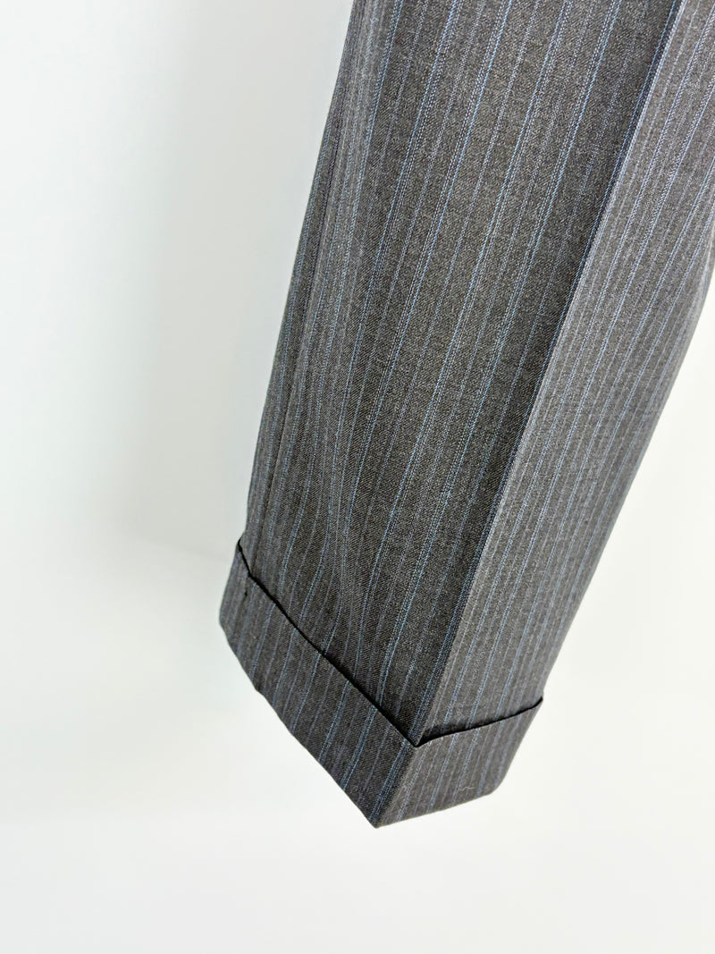 Canali for Saks Fifth Avenue Charcoal Striped Wool 2pc Suit - 52R