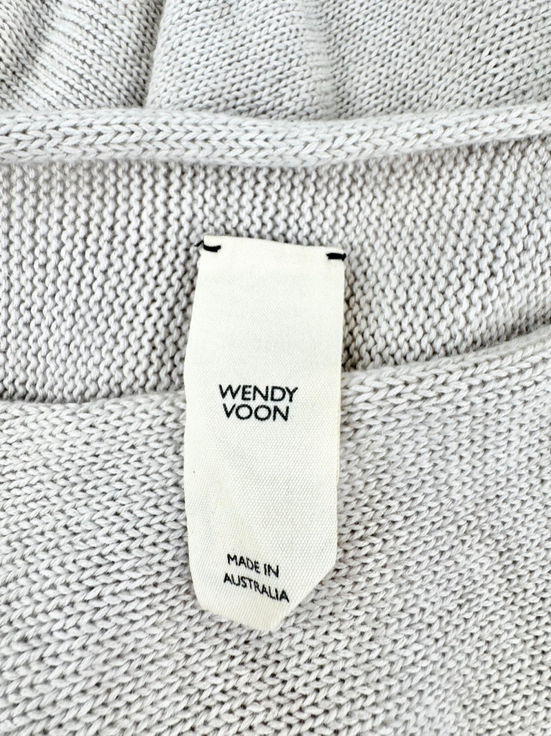 Wendy Voon Pearlesque Grey Wool, Cotton & Linen Jumper - AU12