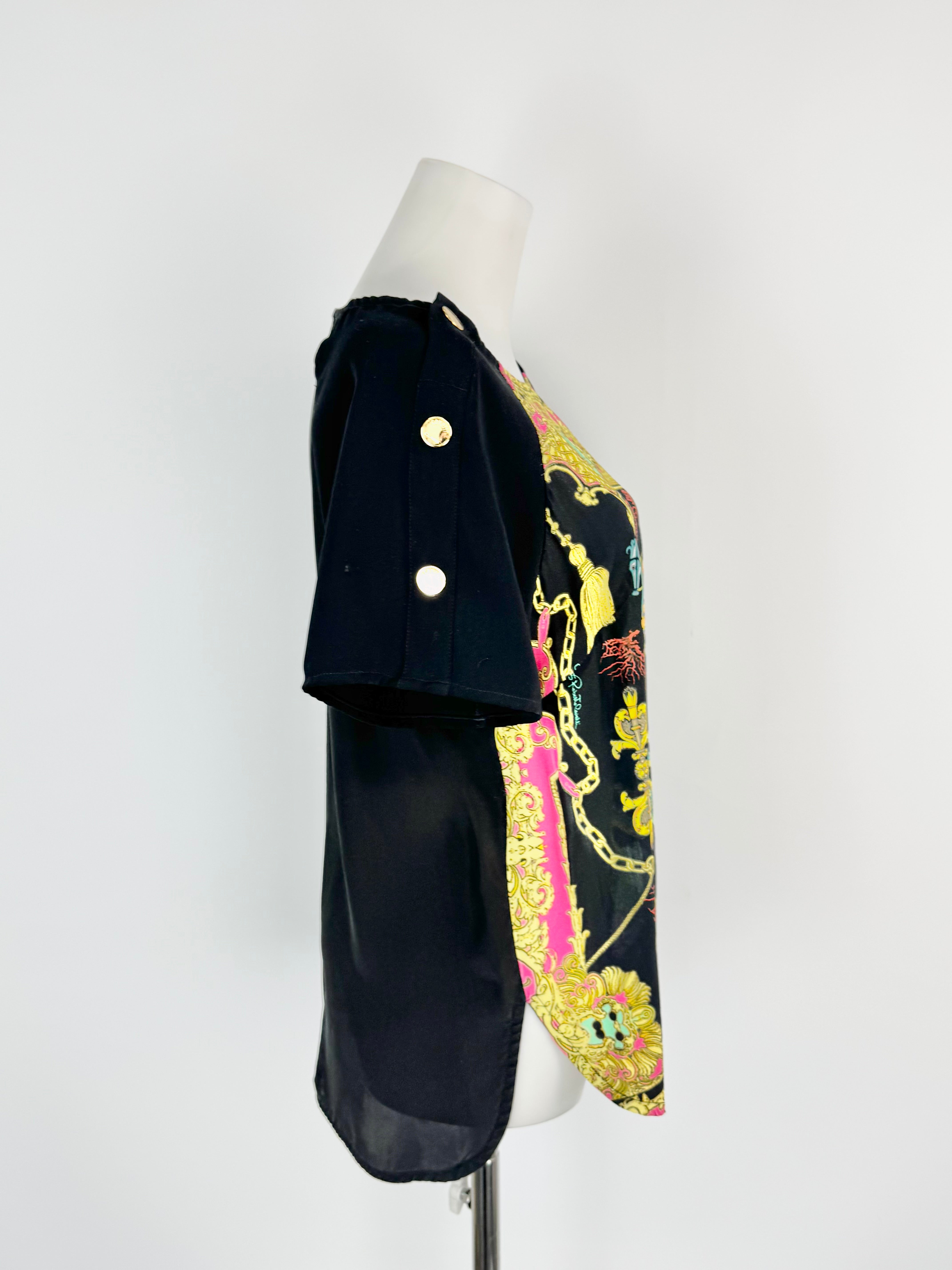Cavalli Class Seahorse & Pattern Buttoned Top - AU10