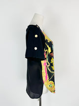 Cavalli Class Seahorse & Pattern Buttoned Top - AU10