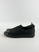 Ecco Black Leather & Gore-Tex Upper Slip Ons - EU42