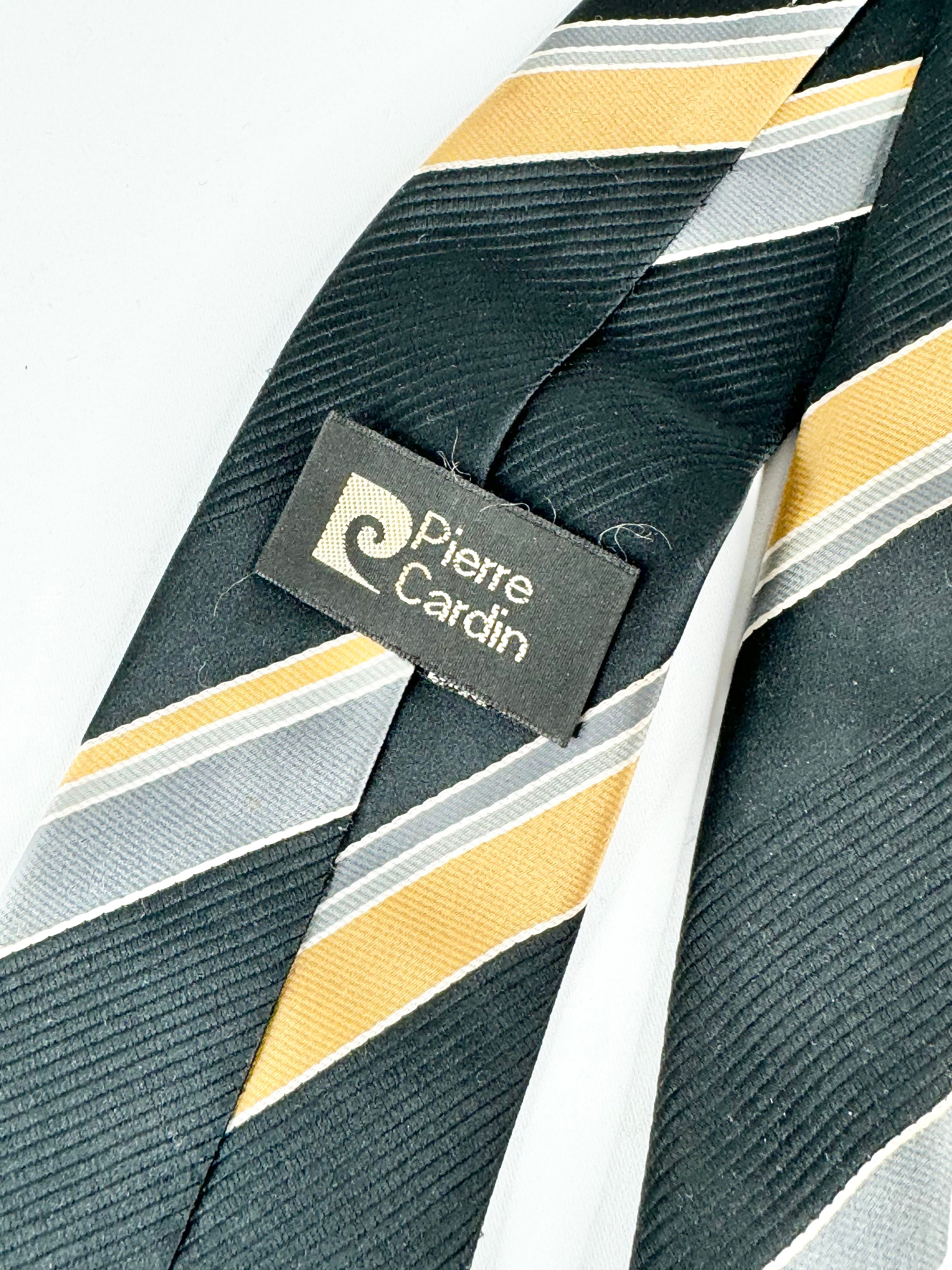 Vintage Pierre Cardin Black Striped Tie