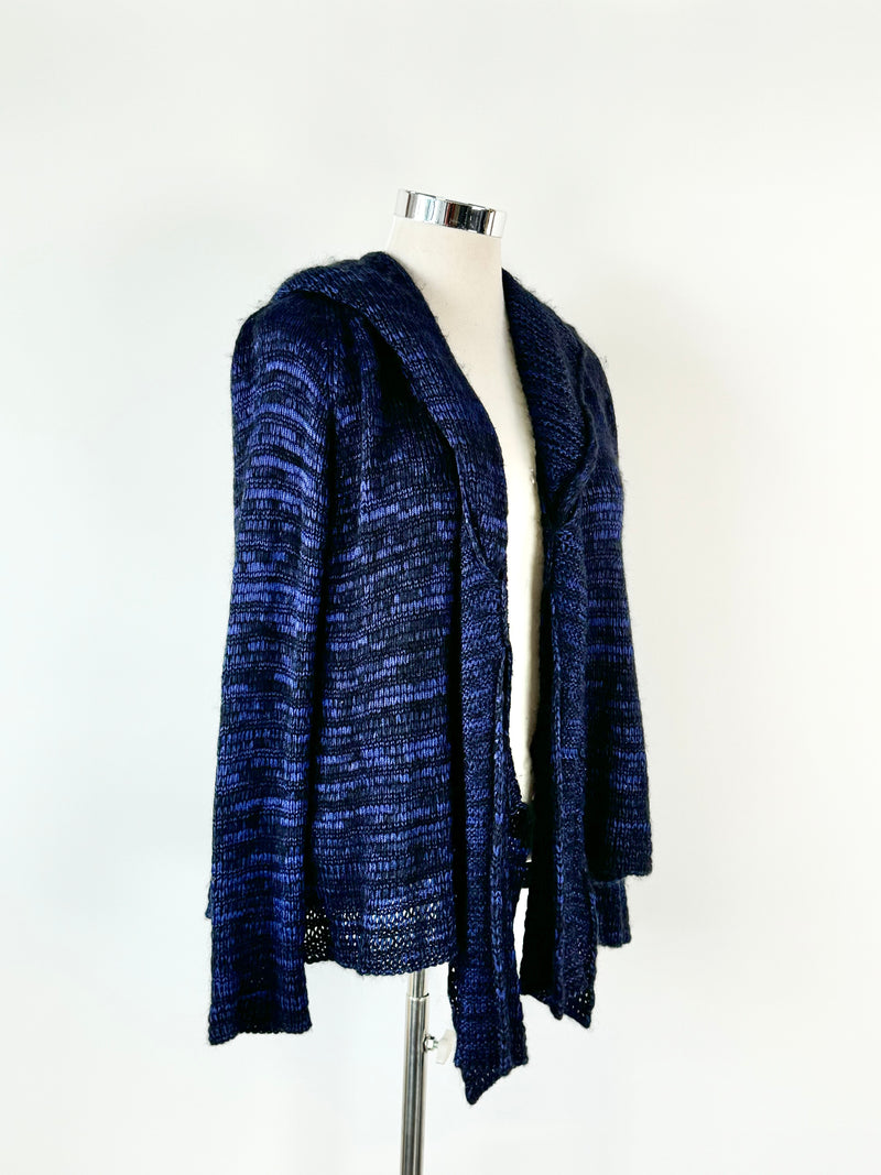 Giorgio Armani Blue & Black Knitted Cardigan - AU14