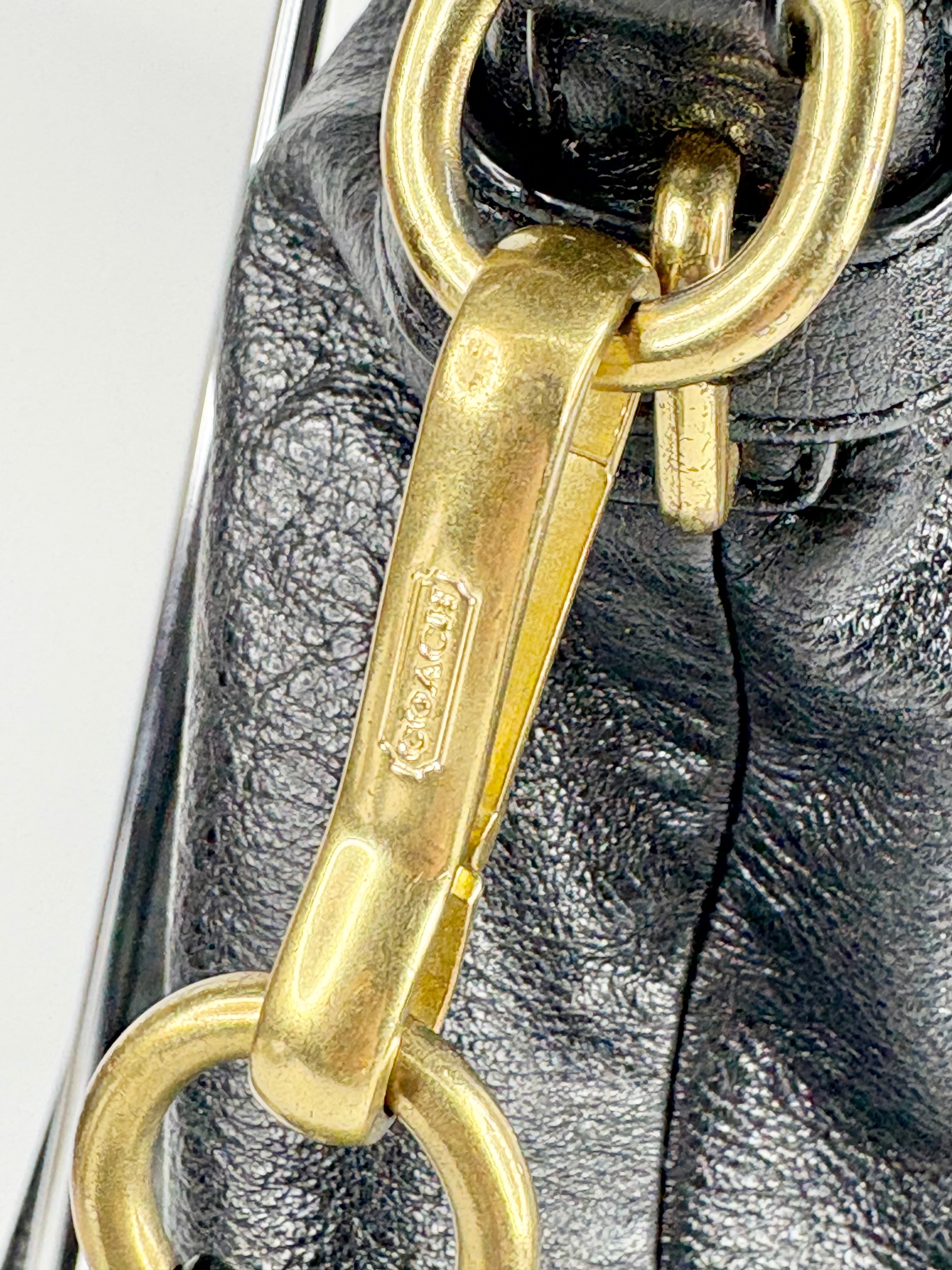 Coach Black Leather Bucket-Style Handbag