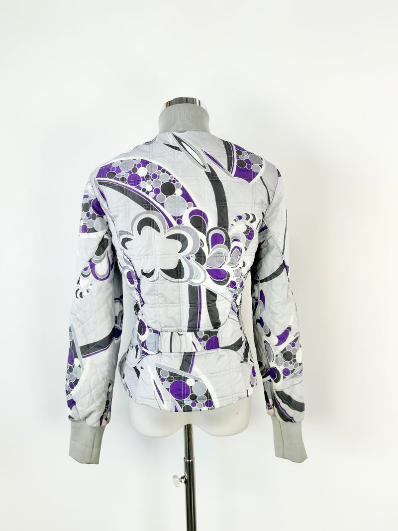 Vintage 90s Versace Sport Grey & Purple Ski Jacket - AU10