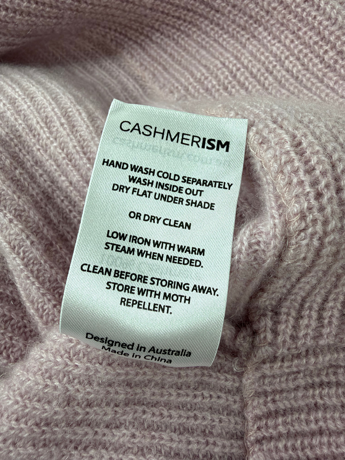 Cashmerism Dusty Pink Cashmere Rib Knit Cowl Neck Crop Top NWT - AU12