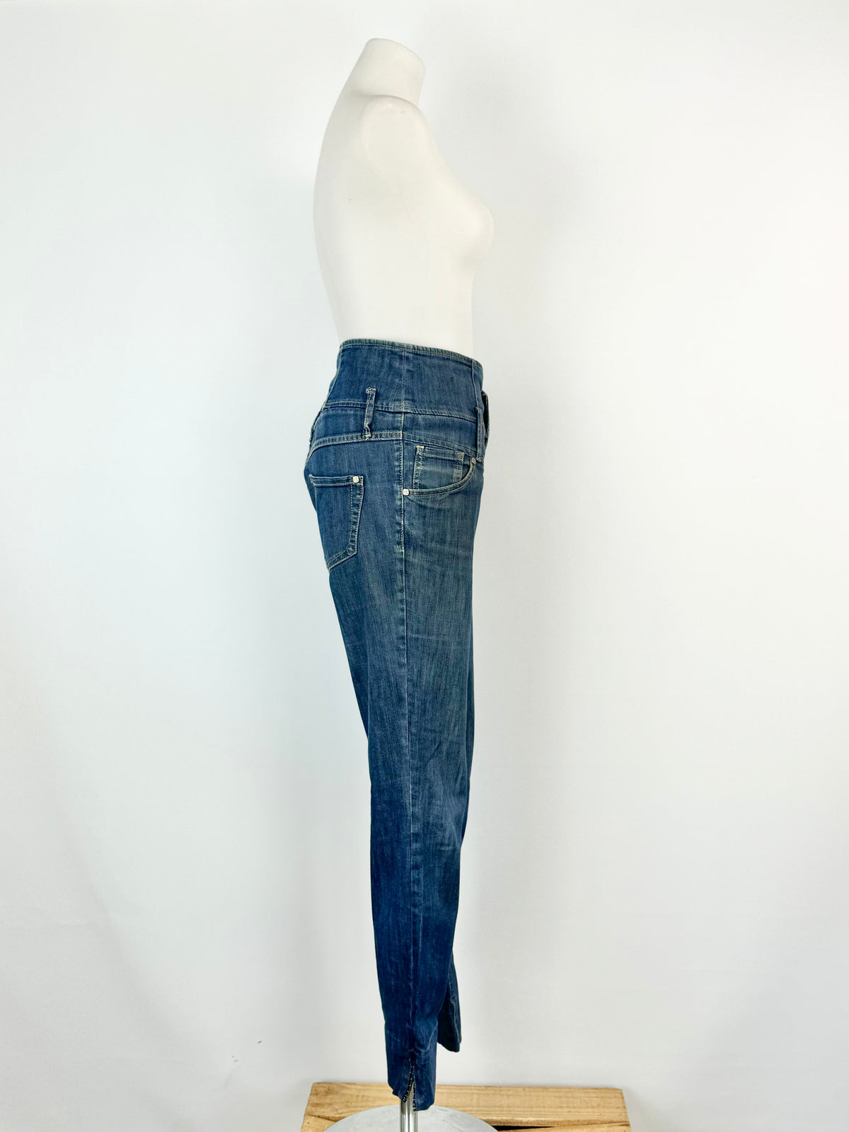 Armani Exchange Blue High Waisted Denim Jeans - 4