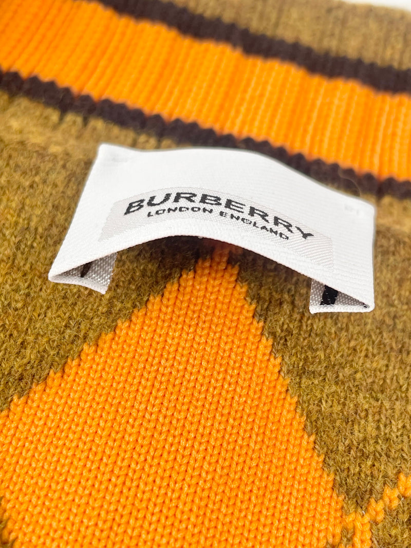 Burberry Mackenzie Argyle Wool-Blend Sweater Vest - AU8/10