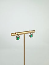 9ct Gold & Green Glass Earring & Pendant Set