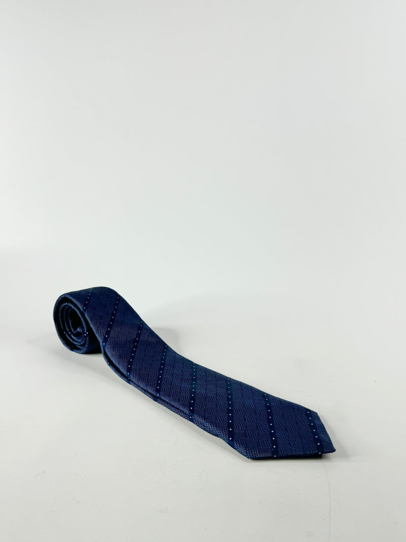 Louis Vuitton Blue Diamond Patterned Silk Tie