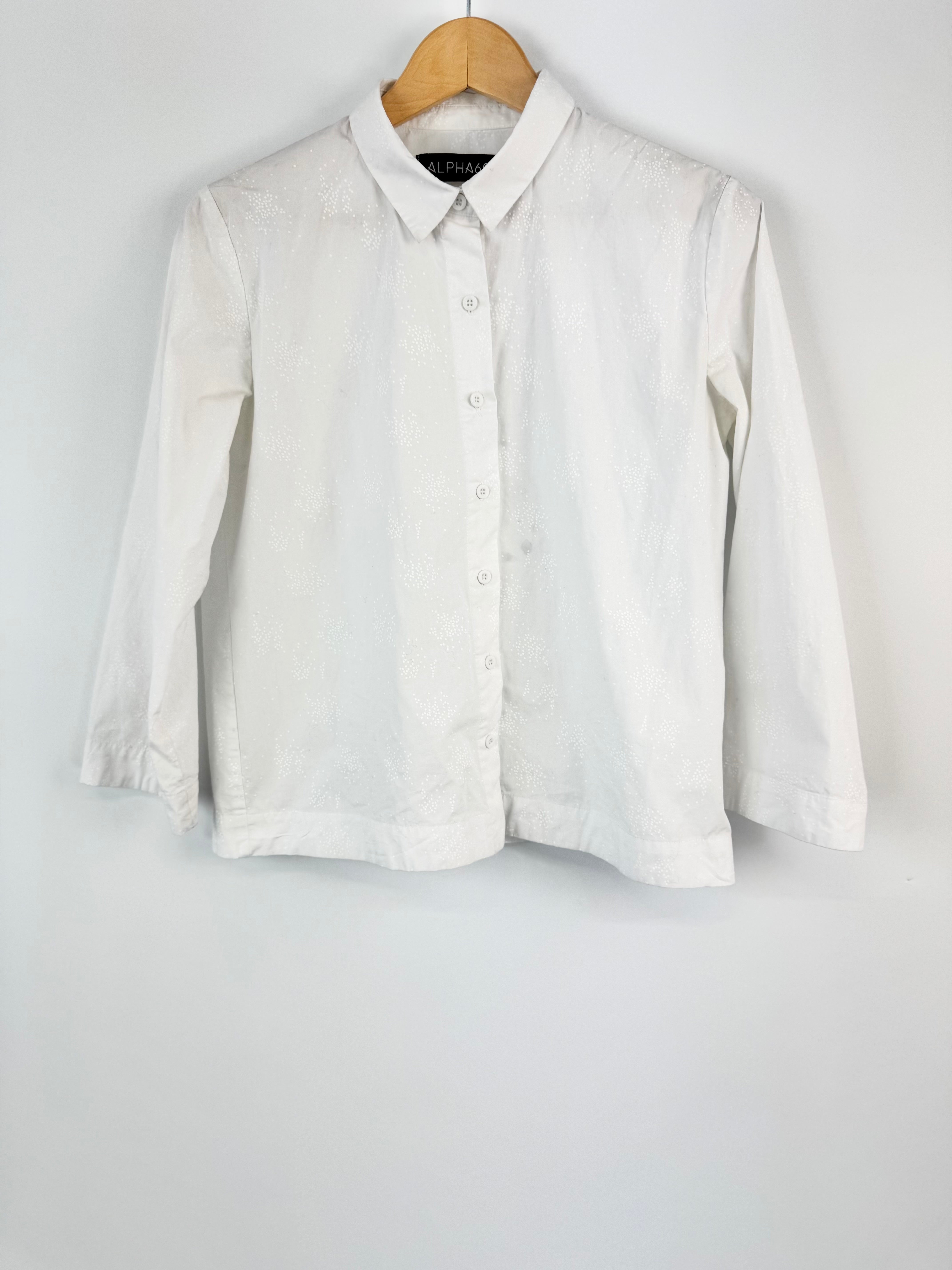 MFW Alpha 60 White Speckle Cotton Shirt - AU6/8