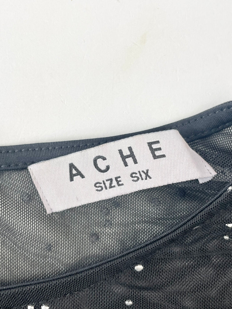 Ache the Label Black Sheer Cocktail Dress - AU6