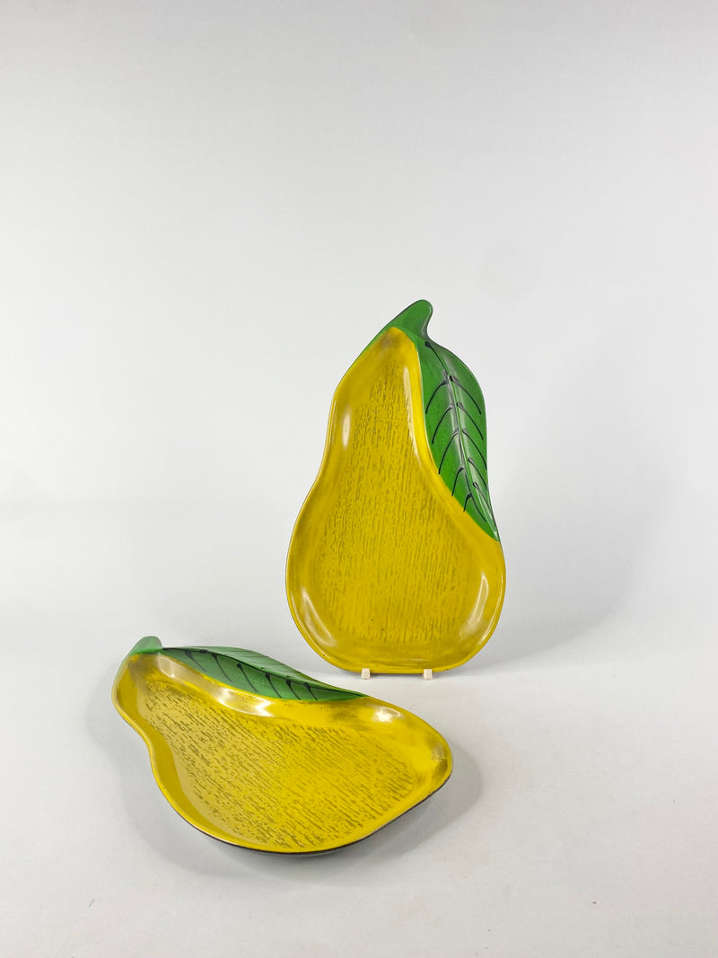 Vintage Yellow Pear Lacquerware Dishes