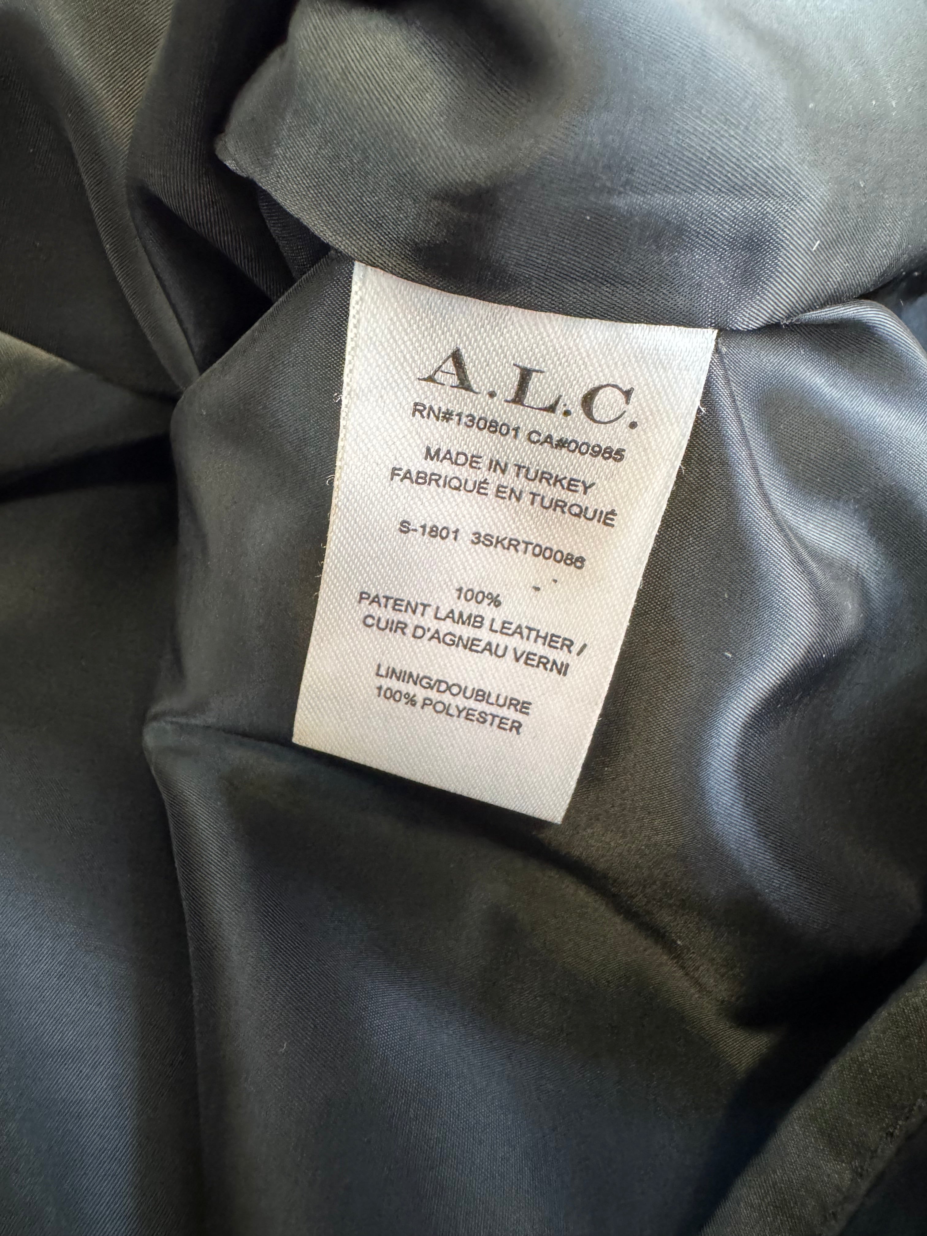 A.L.C Chocolate Patent Leather Mini Skirt - AU6/8