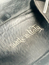 Italian Made Black Leather Lace-Up Derby Shoes - EU43