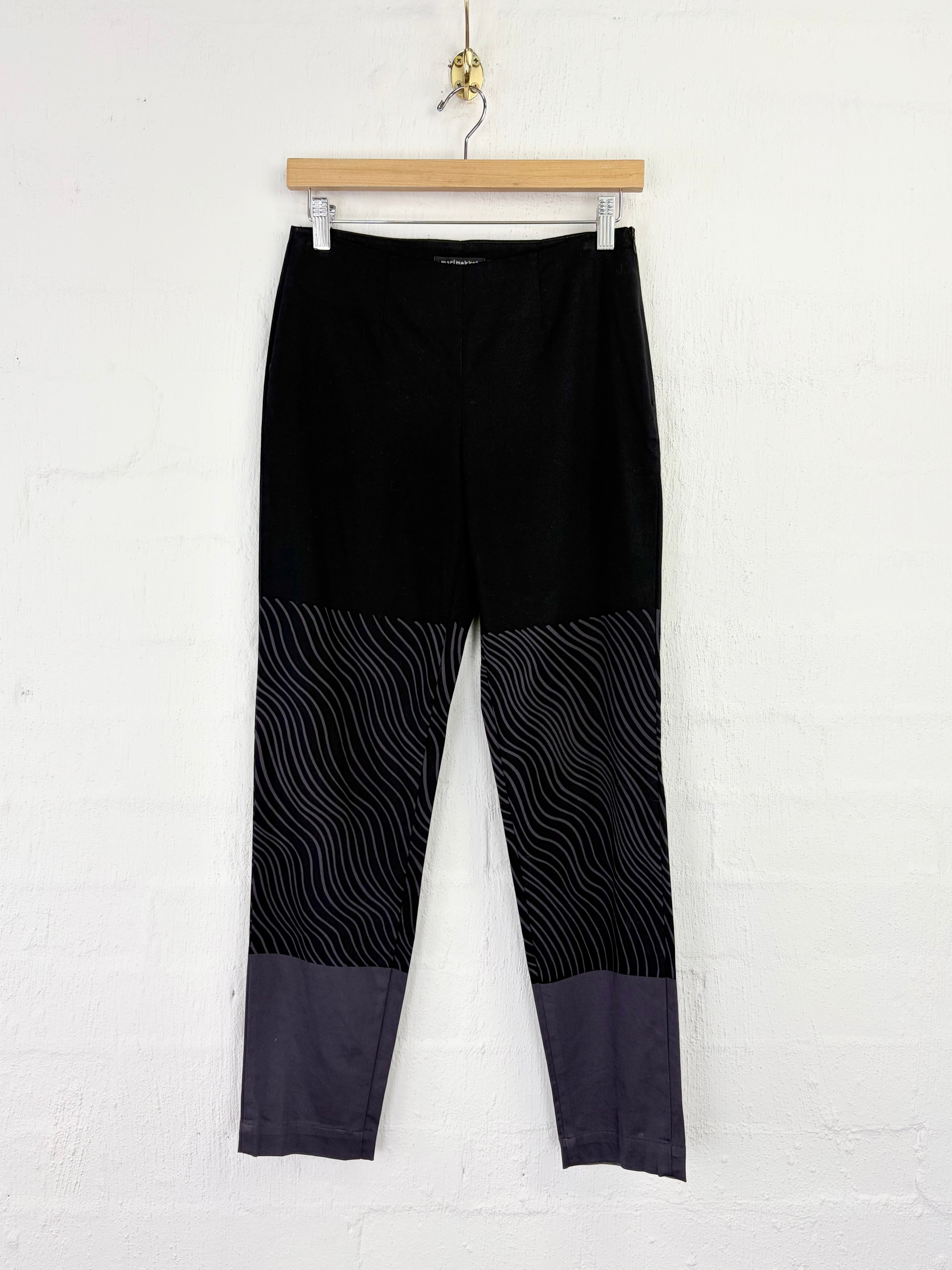 Marimekko Black and Grey Patterned Stretch Pant - AU6