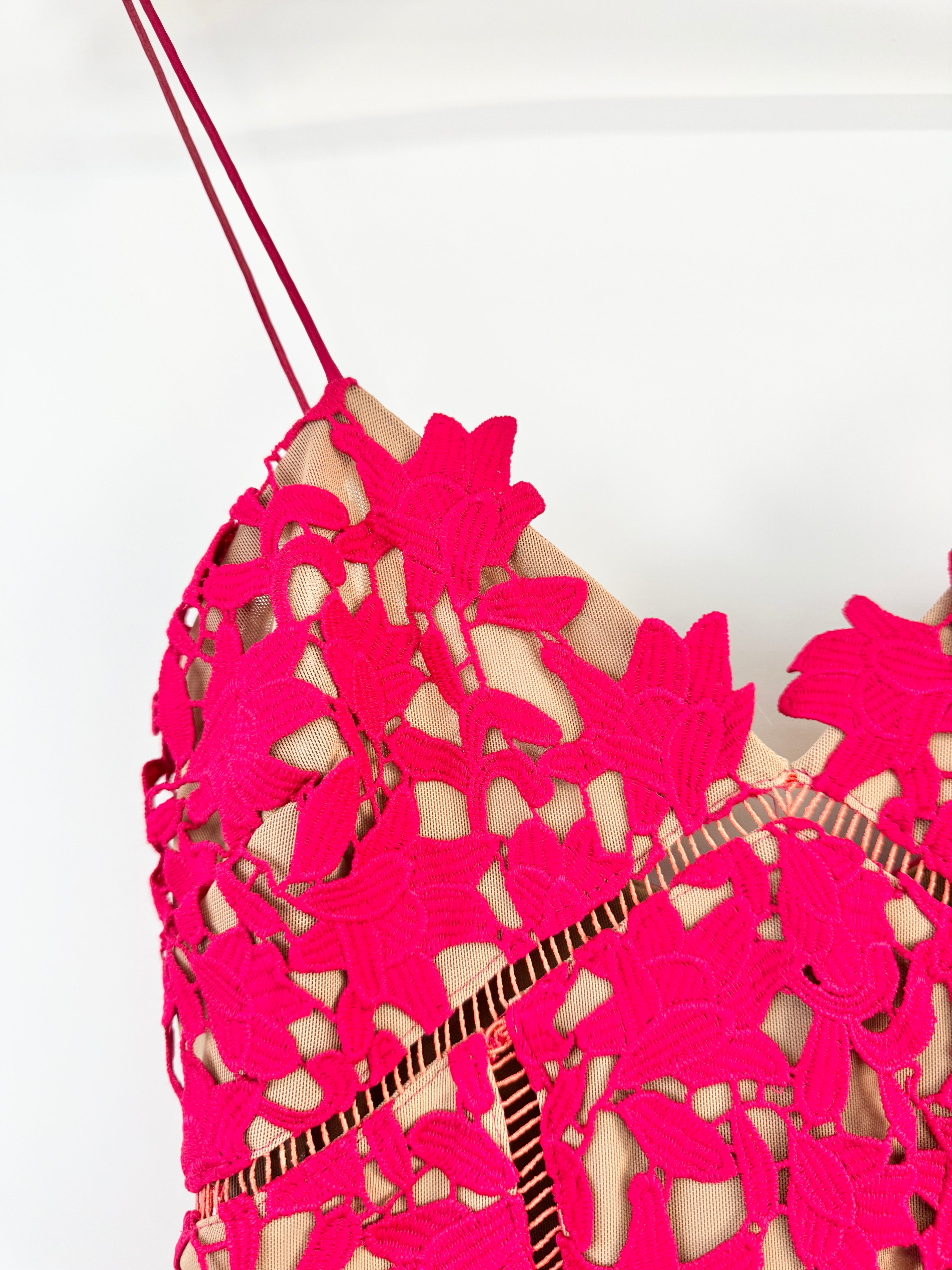 Self Portrait 'Azalea' Pink Midi Dress - AU10