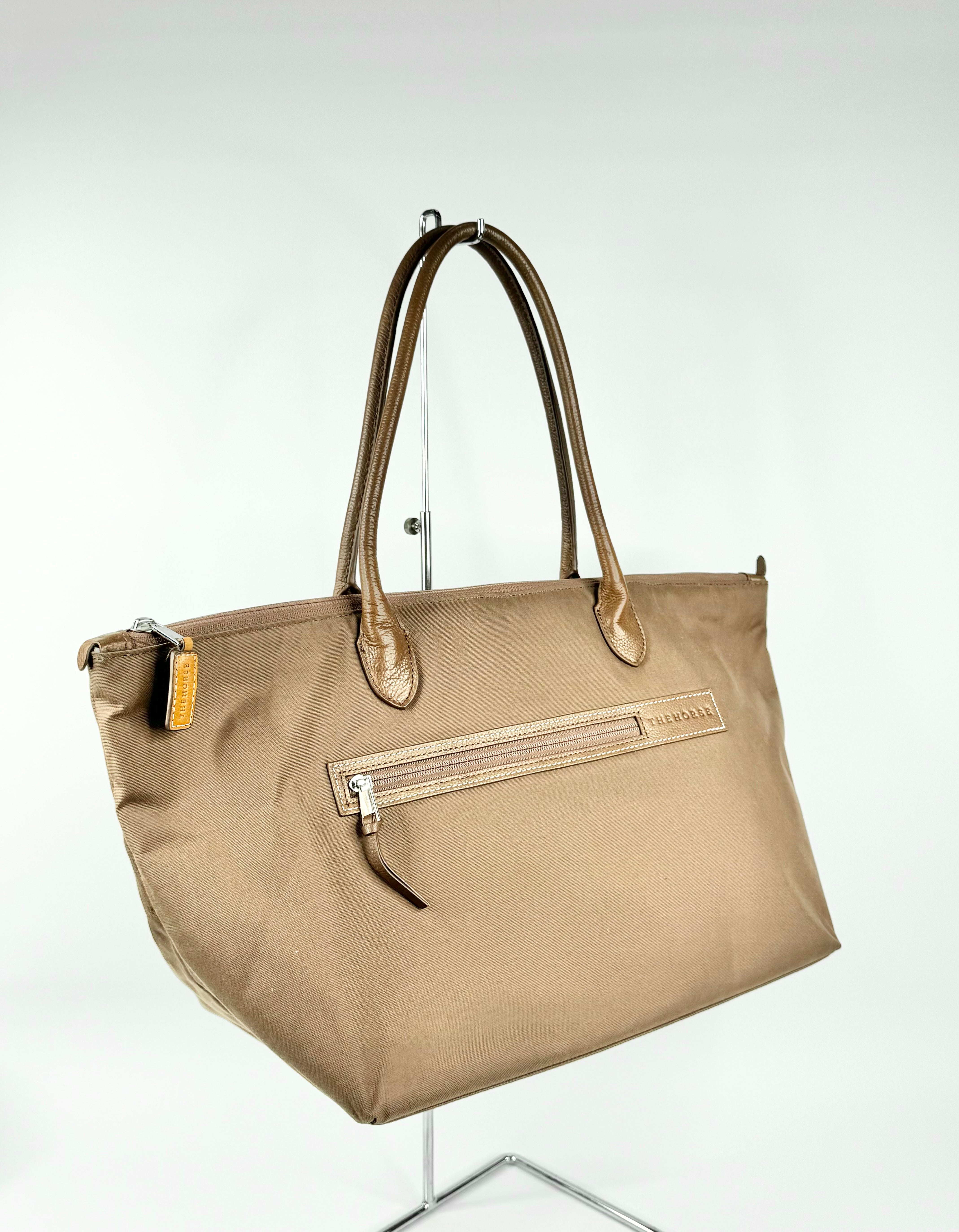 MFW The Horse Milk Chocolate Fabric & Leather Shoulder Bag