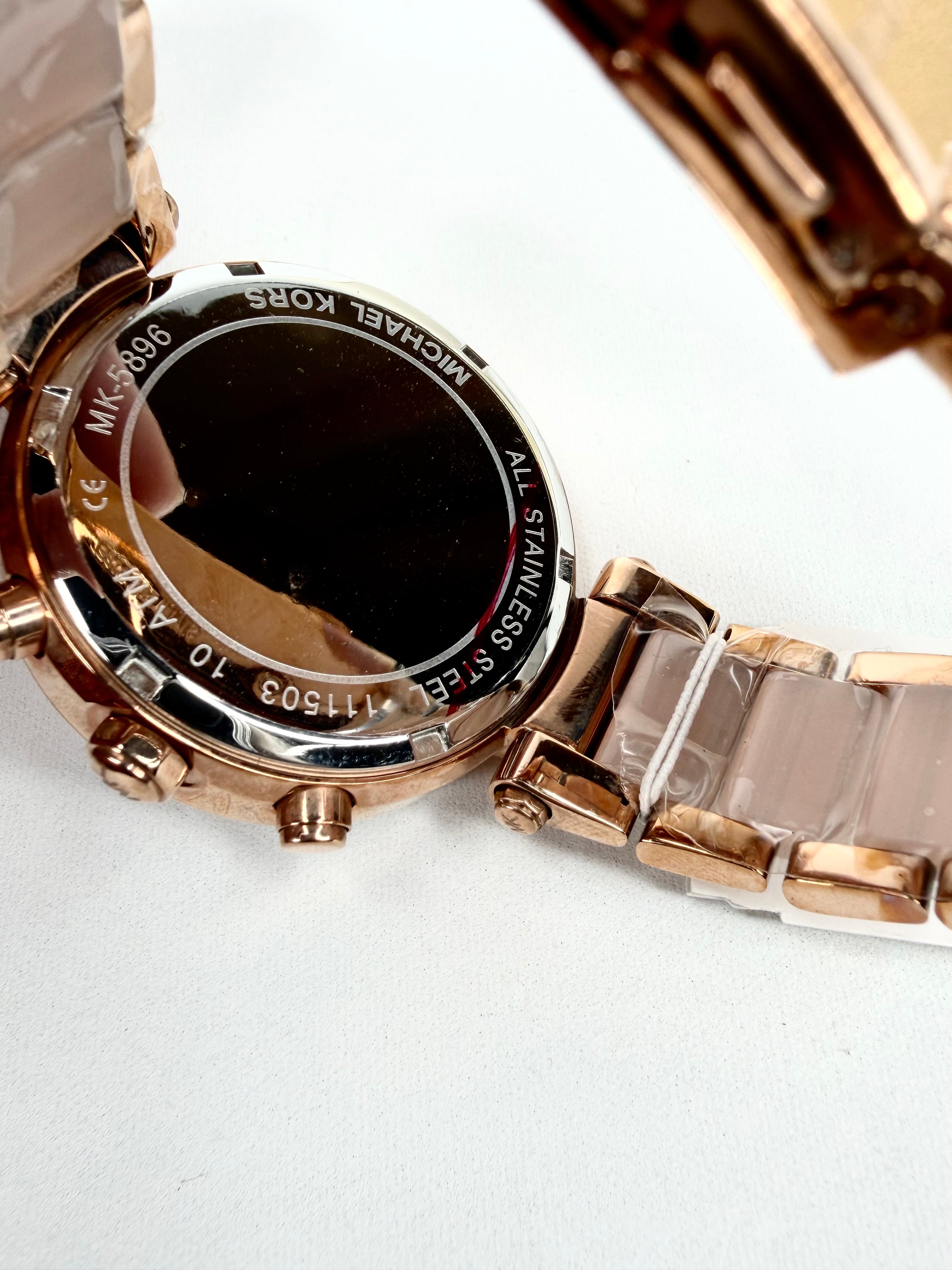 Michael Kors Rose Gold Toned 'Parker' Stainless Steel Chronograph Watch