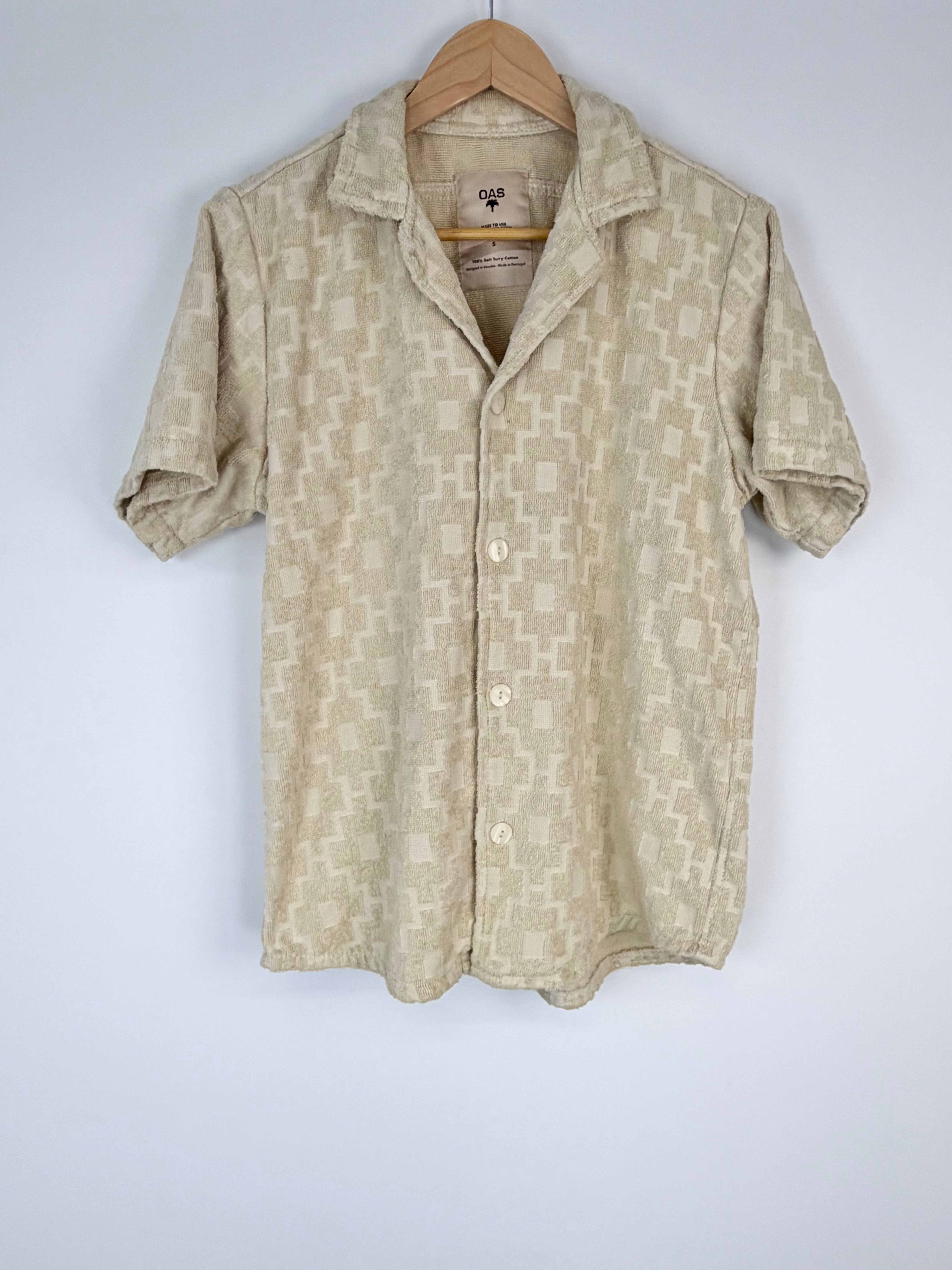OAS Beige Terry Towel Fabric Shirt - S