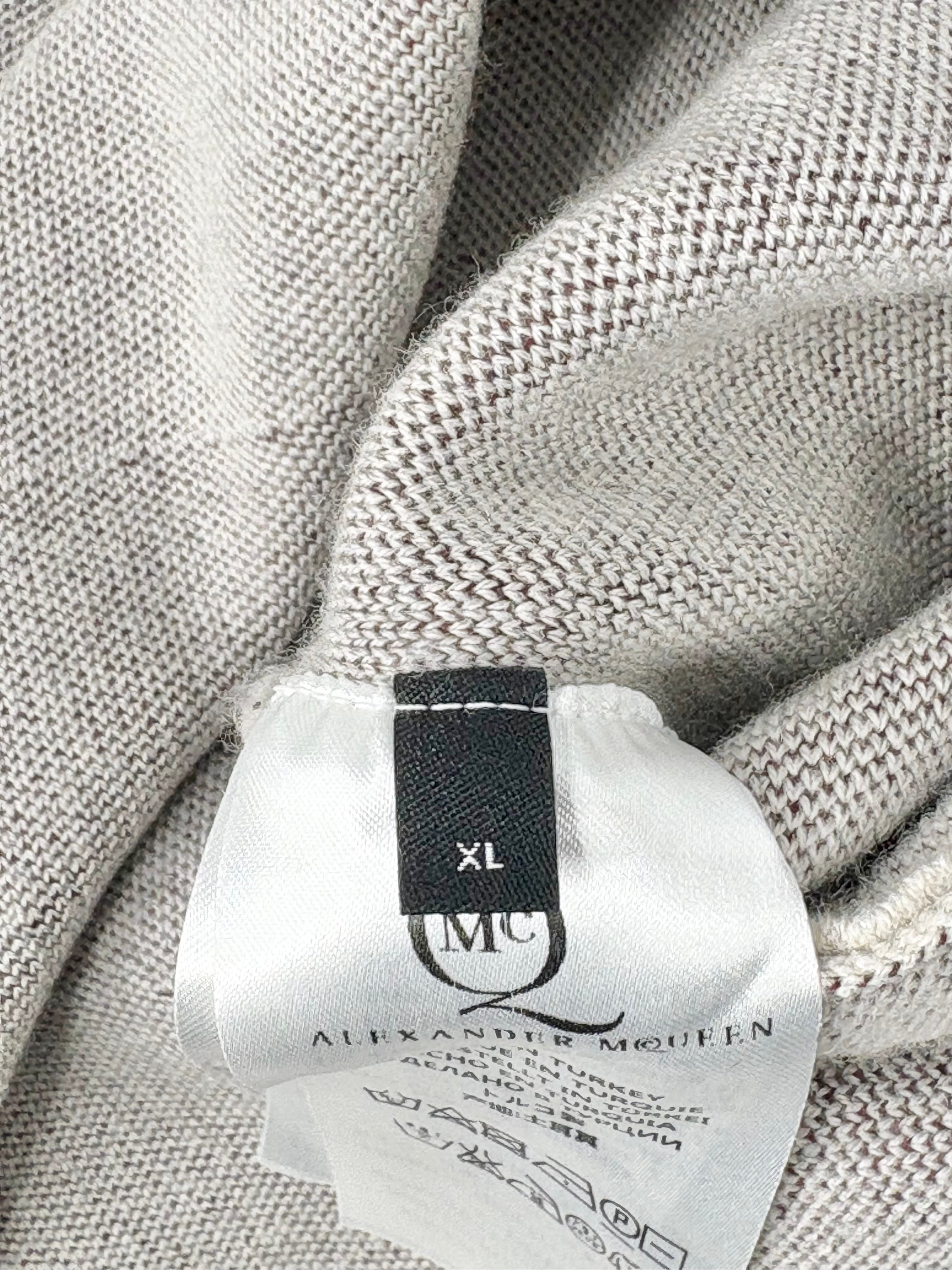 McQ Alexander McQueen Maroon, Black & Beige Knit Midi Dress - XL