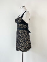 Sass & Bide Black with Embellished Ferns Mini Dress - AU6/8