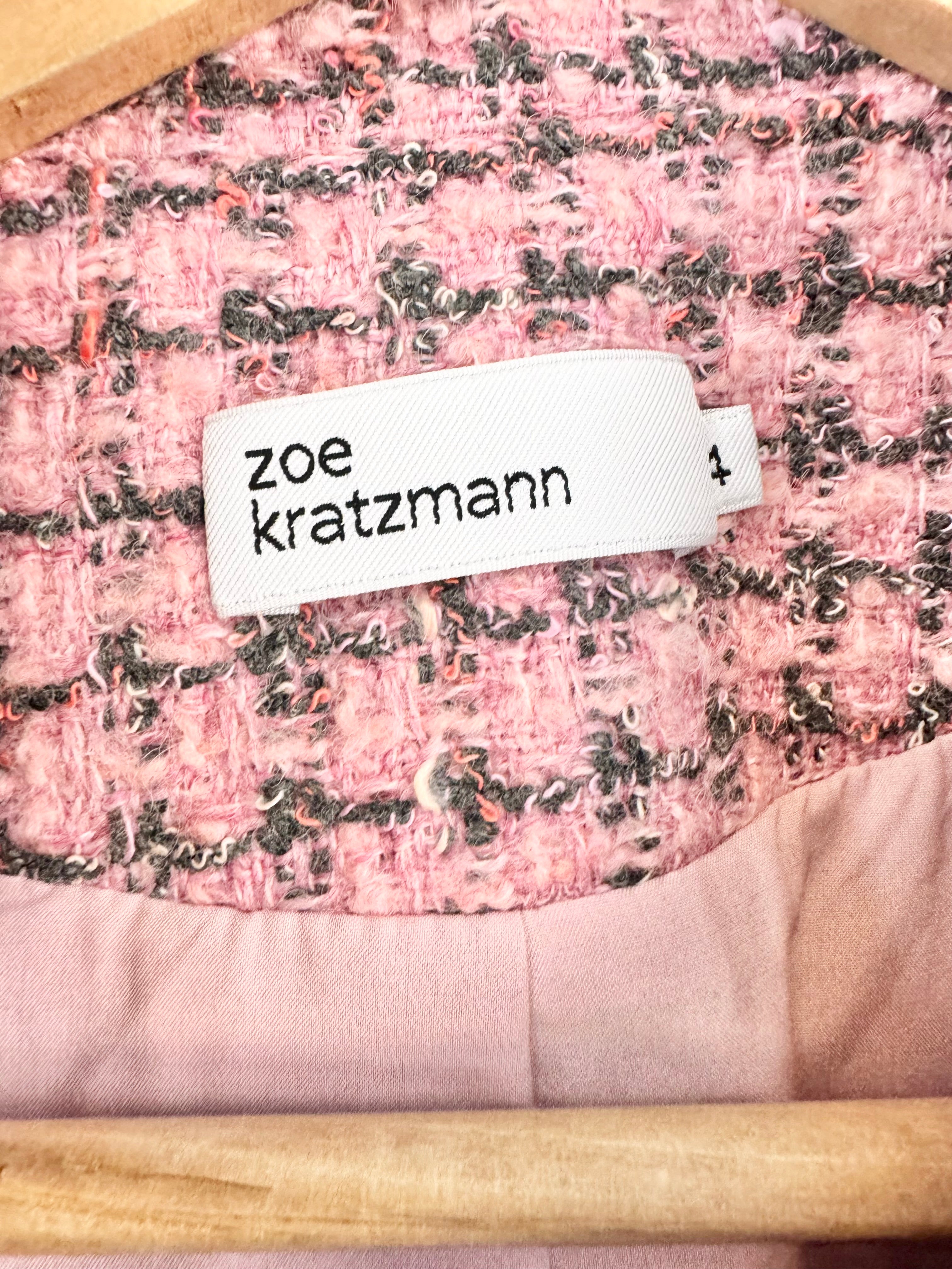Zoe Kratzmann 'Adjoin' Rose Boucle Jacket - AU16/18