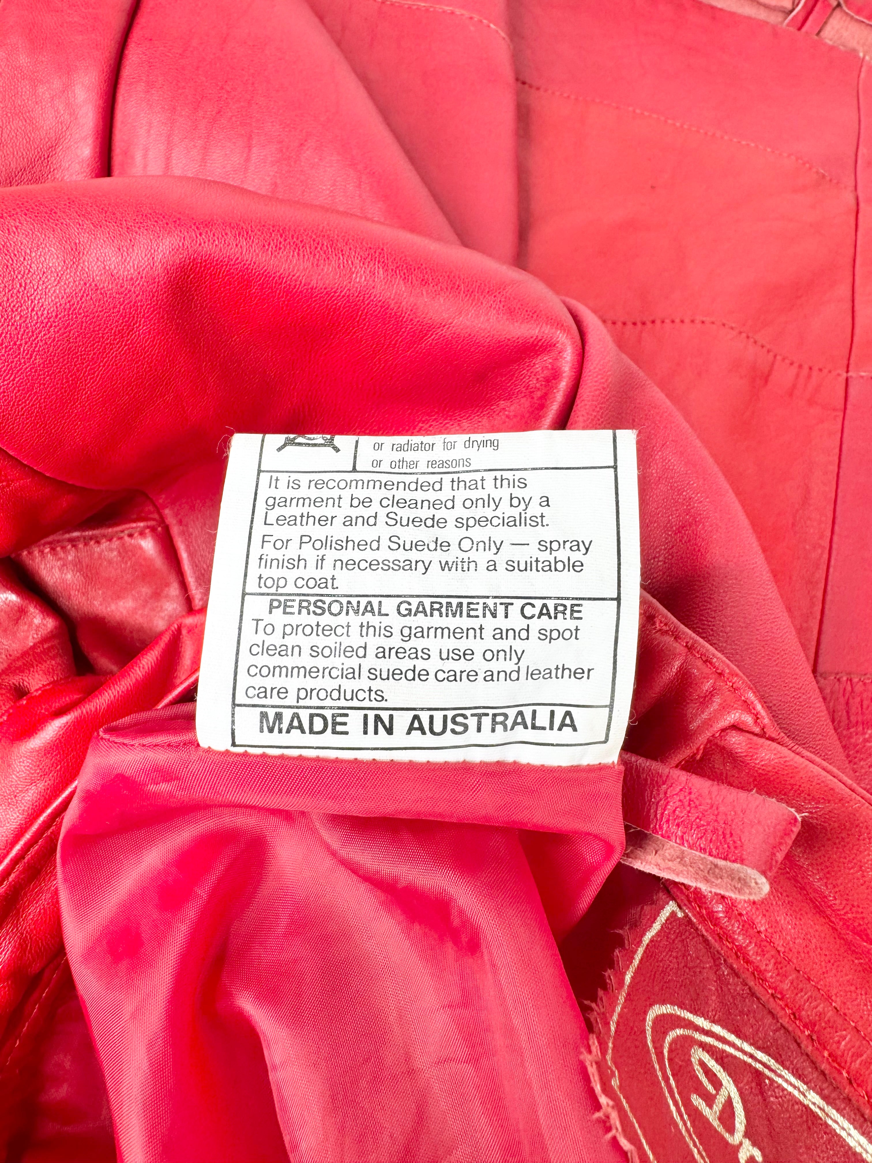 MFW Vintage Red Leather Skirt - AU8/10