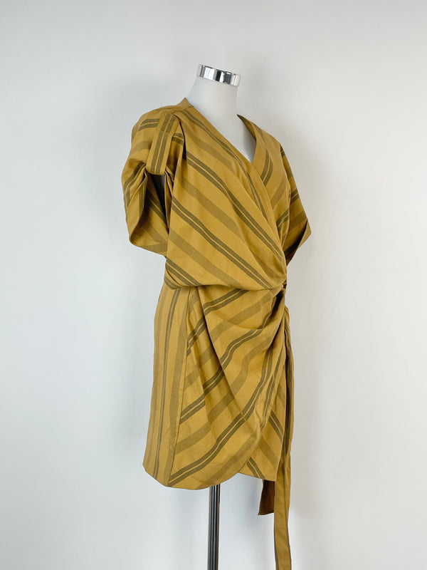 Significant Other Bronze Stripe 'Arcadia' Wrap Dress - AU10