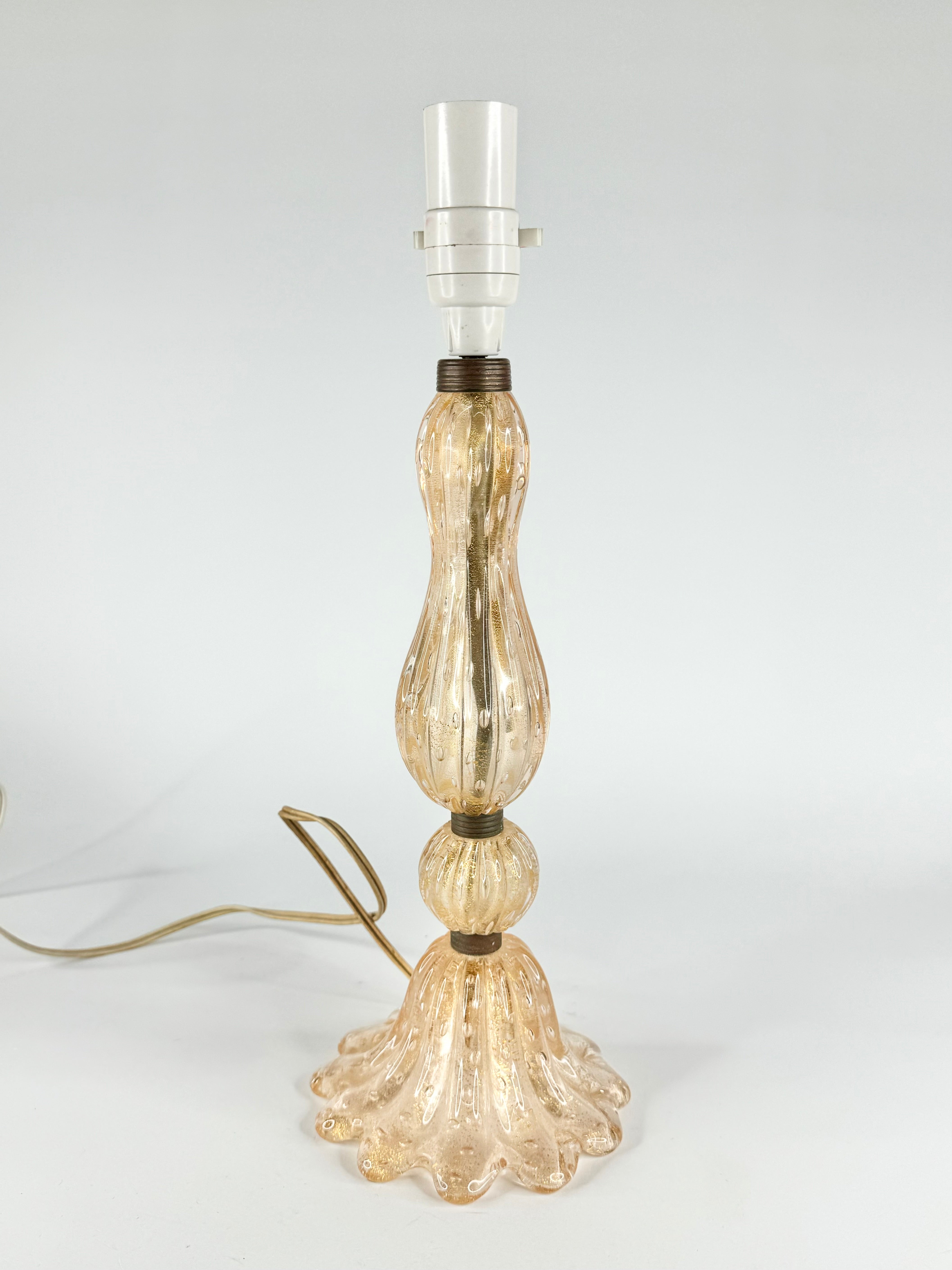 Vintage Murano Gold Speckle Glass Lamp