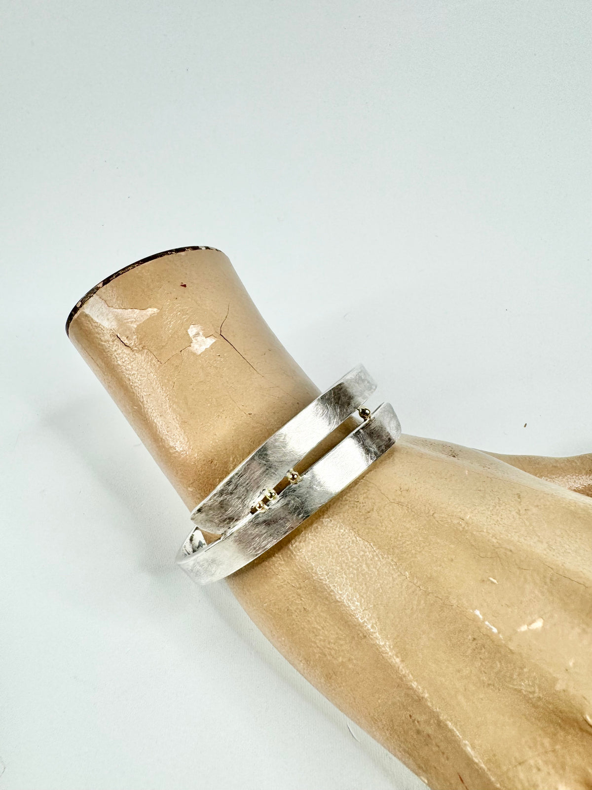 Silver & 18ct Gold Beaded Cuff