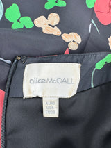 Alice McCall 'Confetti' Black & Floral Silk Blend Summer Dress - AU10