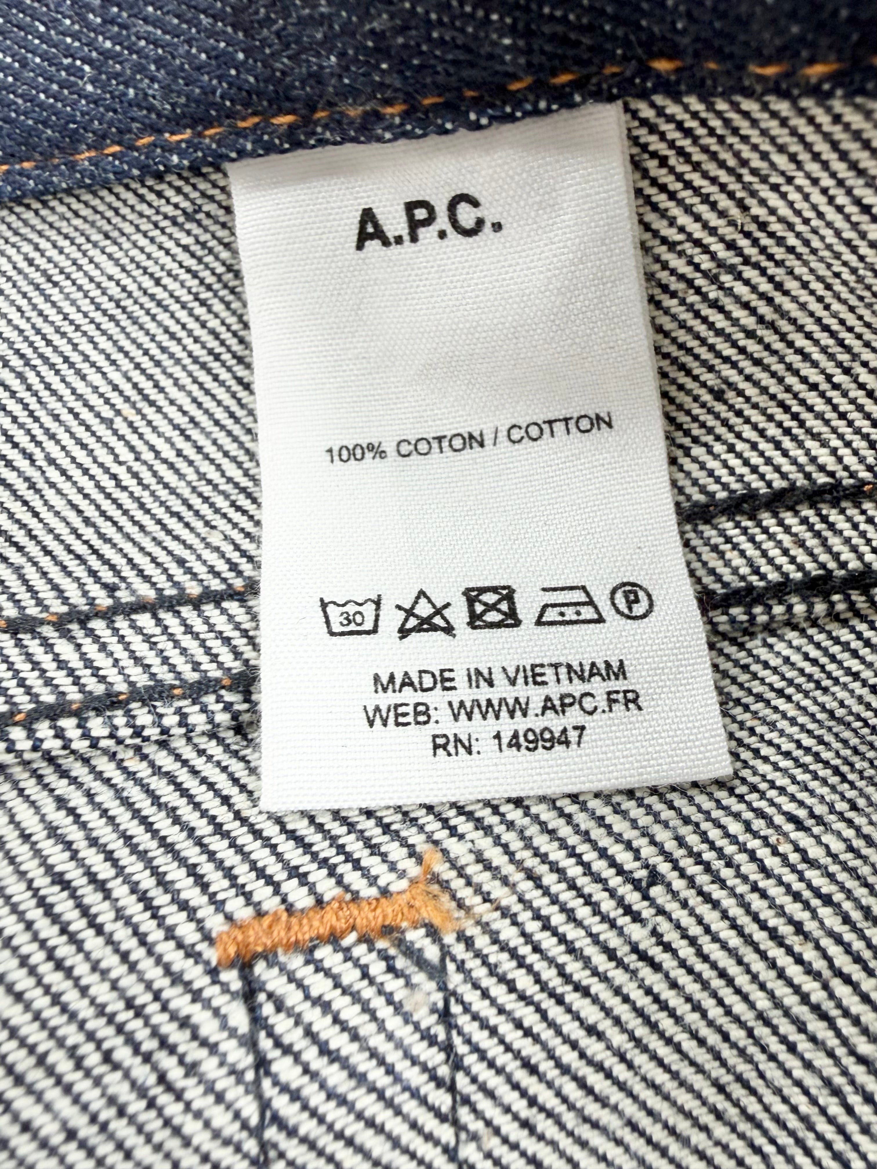 A.P.C 'Petit New Standard' Indigo Salvage Denim Jeans NWT - XL