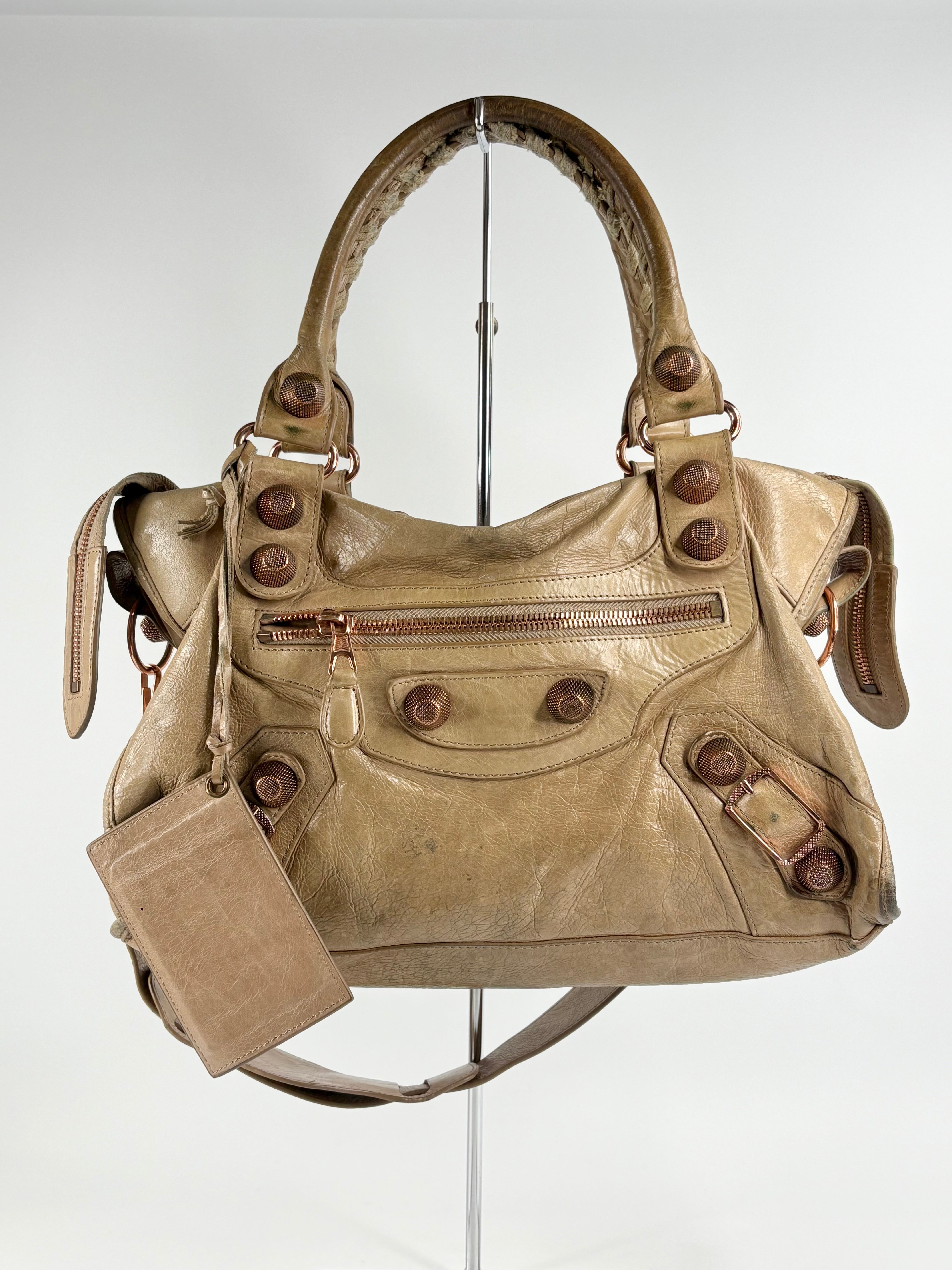 Balenciaga Beige Leather 'Giant 21' Handbag