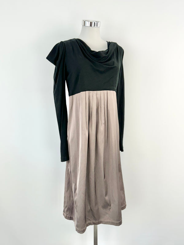 Muccia Black & Brown Merino Blend Dress - AU10