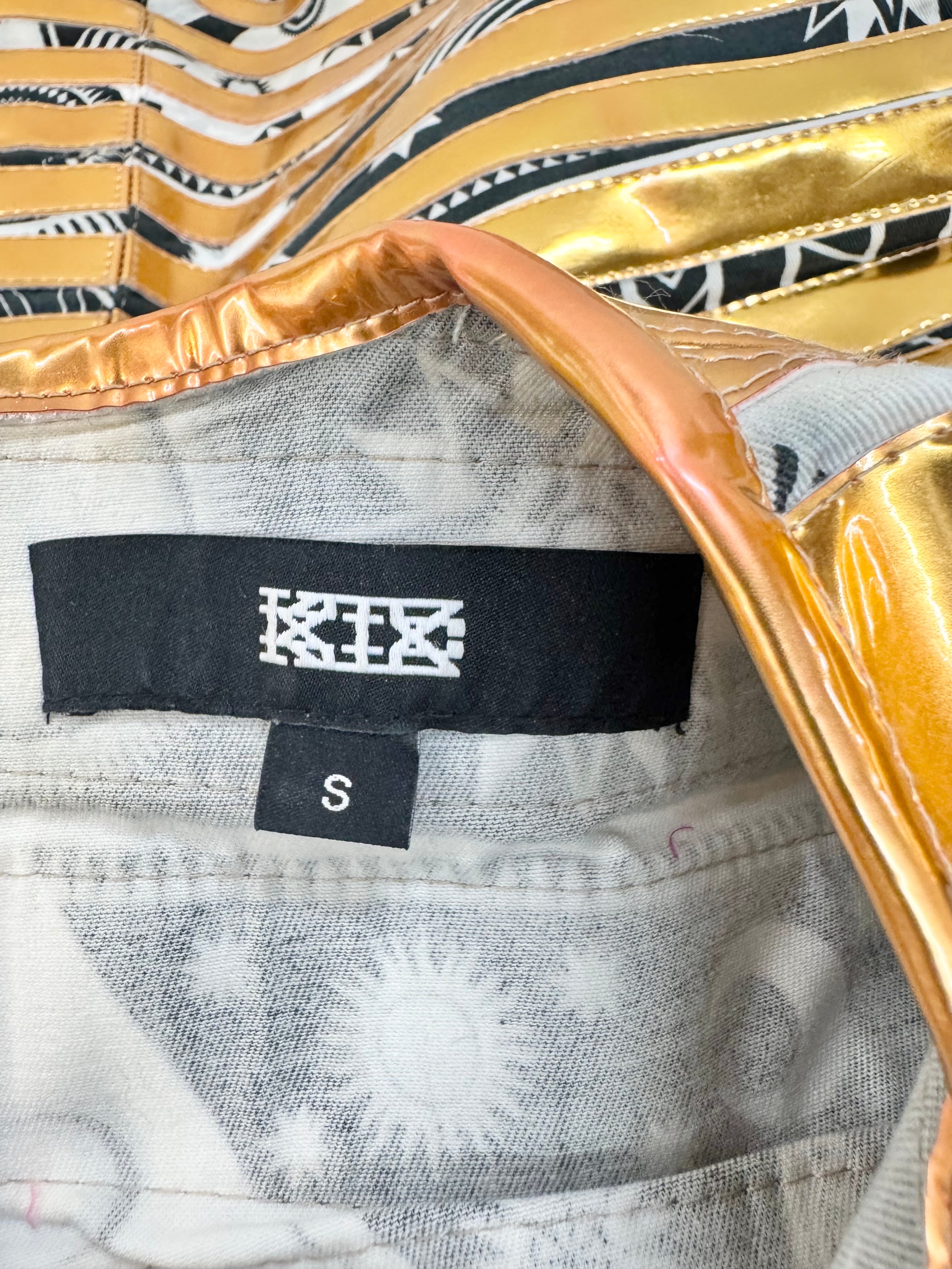 KTZ Gold Striped Bodycon Dress - AU6/8