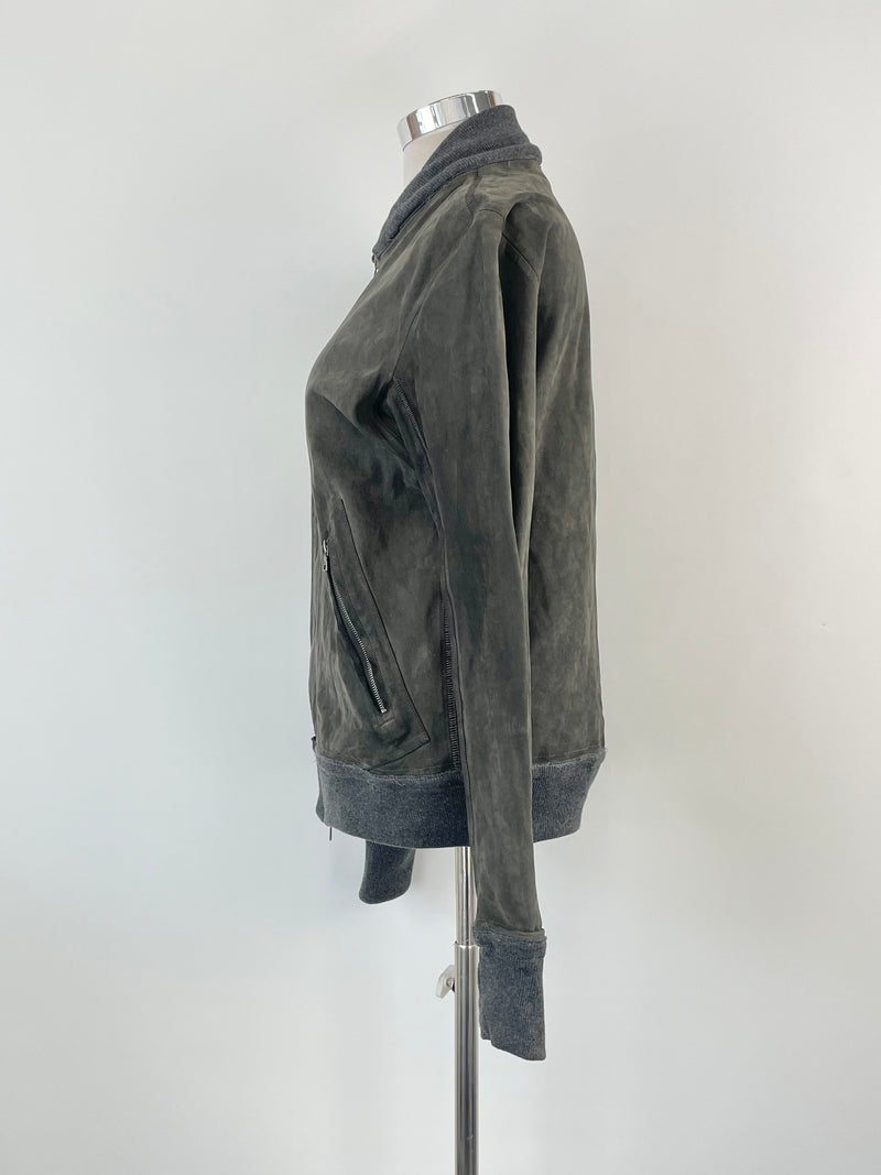 Isaac Sellam Experience Charcoal Reversible Suede Jacket - AU12