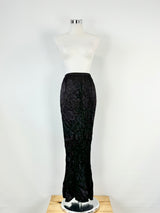 Jean Jones Black Crinkle Maxi Skirt - AU10