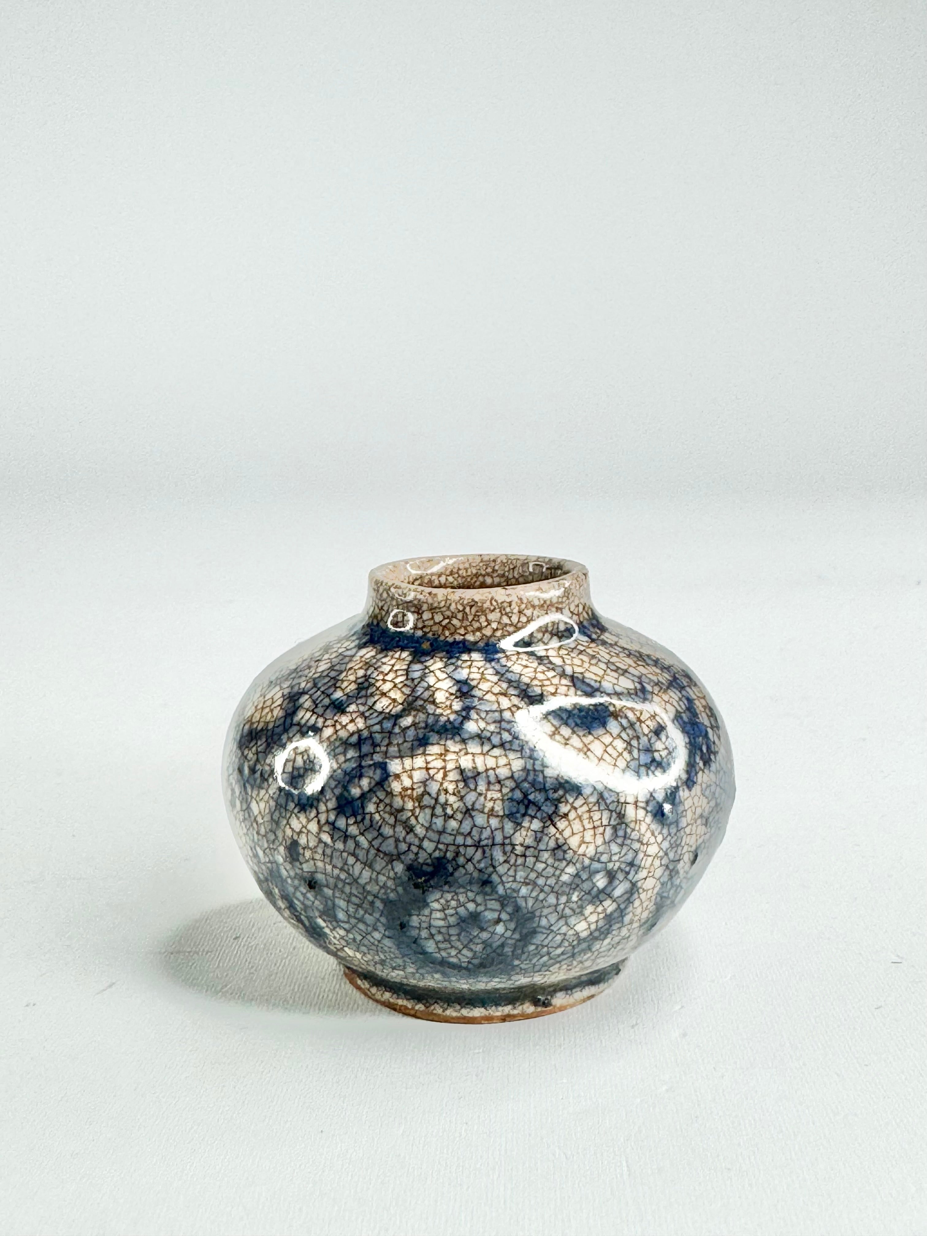 Antique Blue Cracked Glaze Jarlet