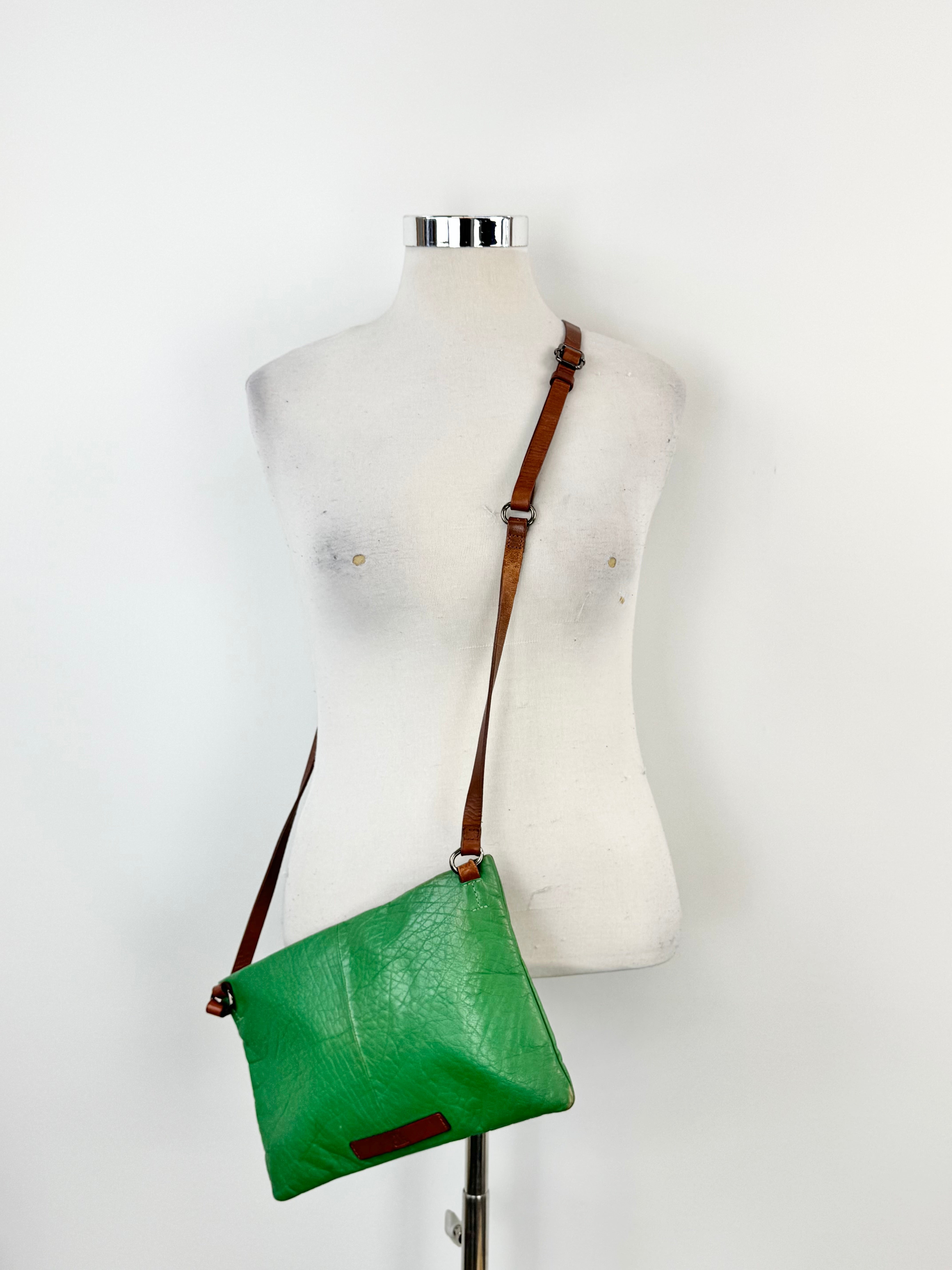 Elk Pine Green Leather Cross Body Bag