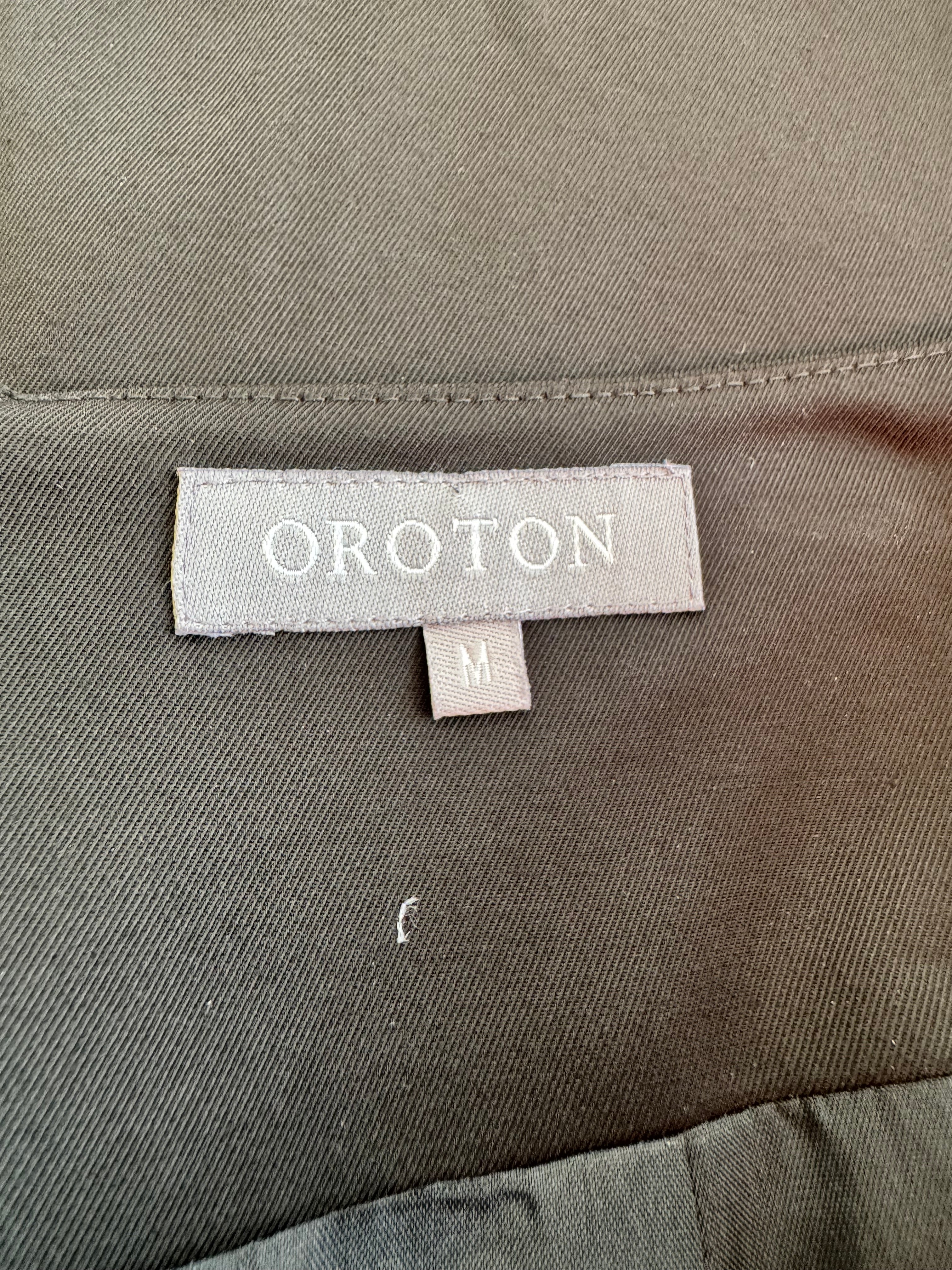 Oroton Black Pleated A-Line Skirt - AU10