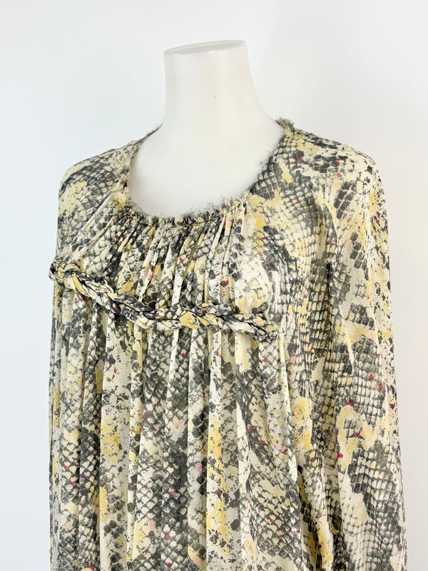 Isabel Marant Ruffled & Pleated Silk Blouse - AU8/10