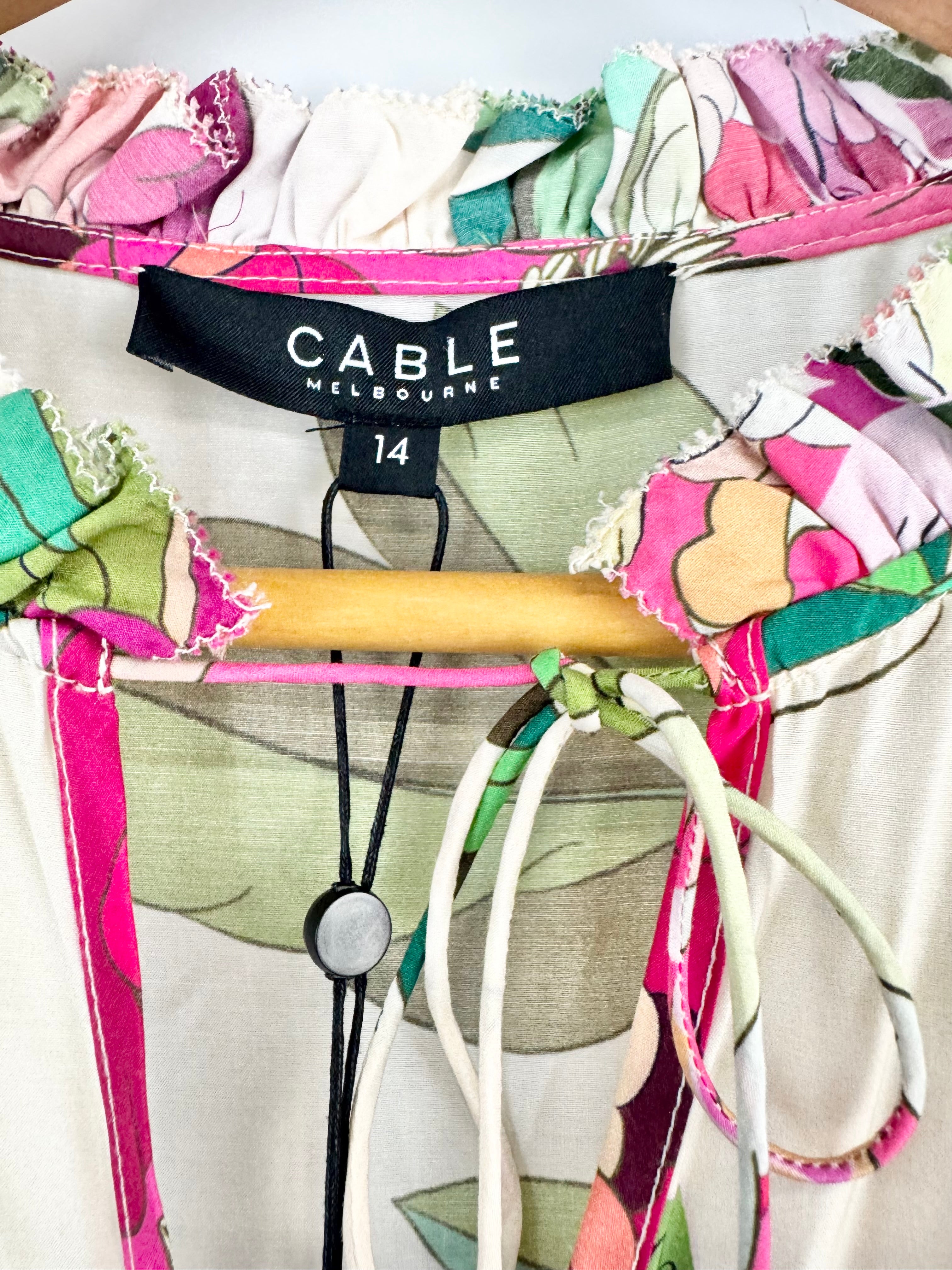 Cable Melbourne 'Fleur Maxi Dress Pink Floral' Dress NWT - AU14