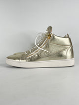 Giuseppe Zanotti Gold Leather Brek High Top Sneakers - EU43