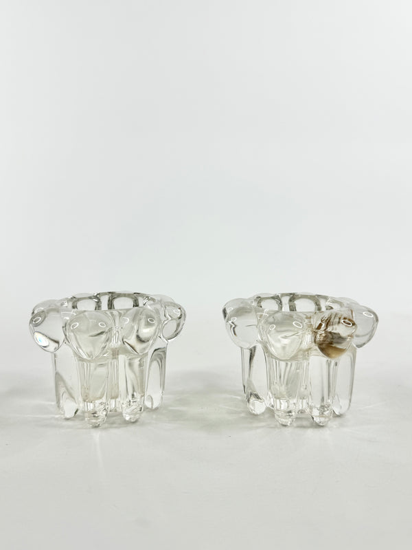 Vintage French Glass Candle Holders