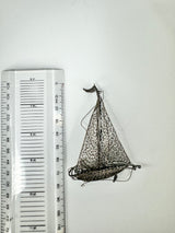 Vintage 900 Silver Handmade Filigree Ship Pendant