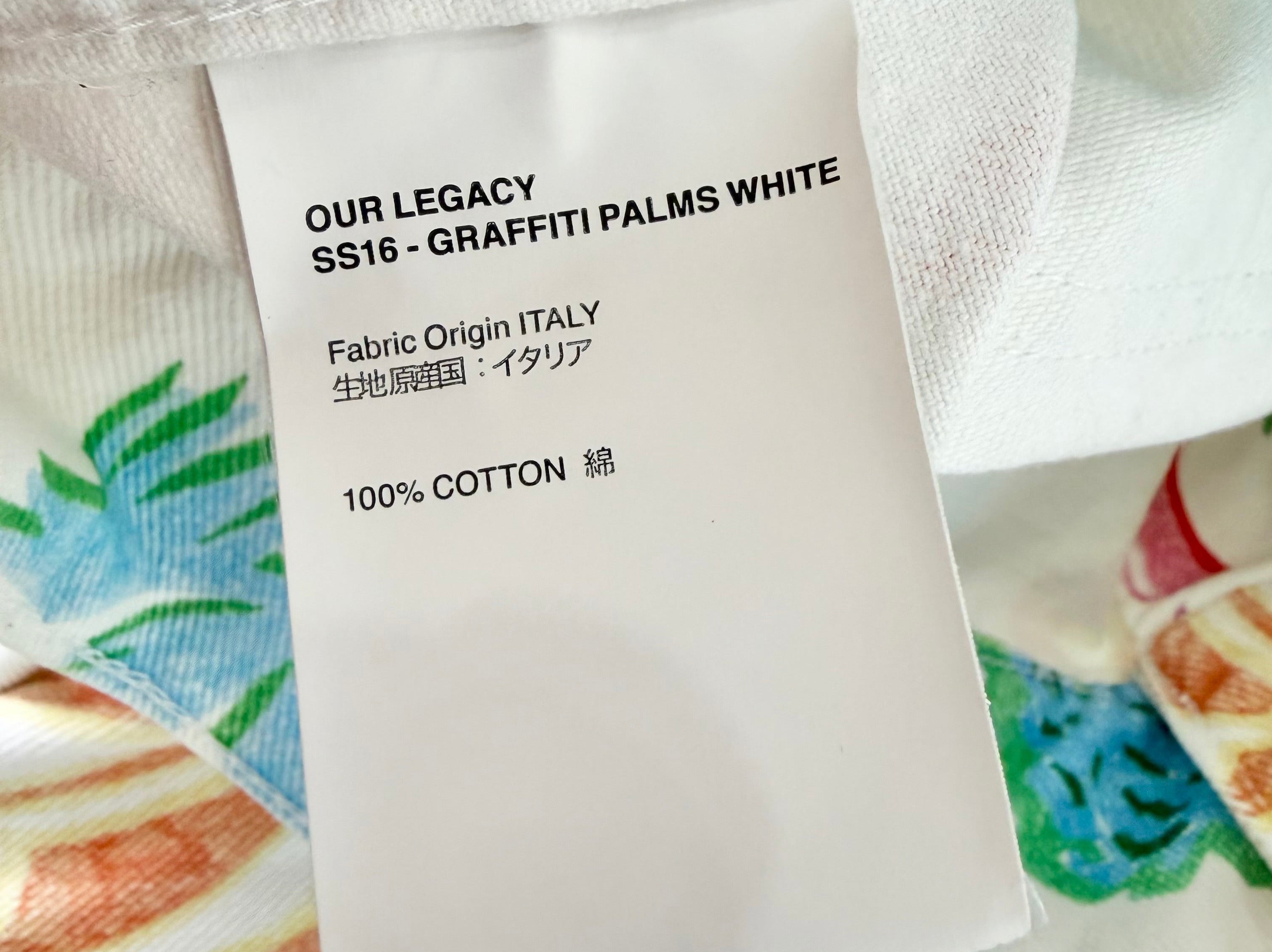 Our Legacy White Palm Tree Patterned Denim Jacket - AU12