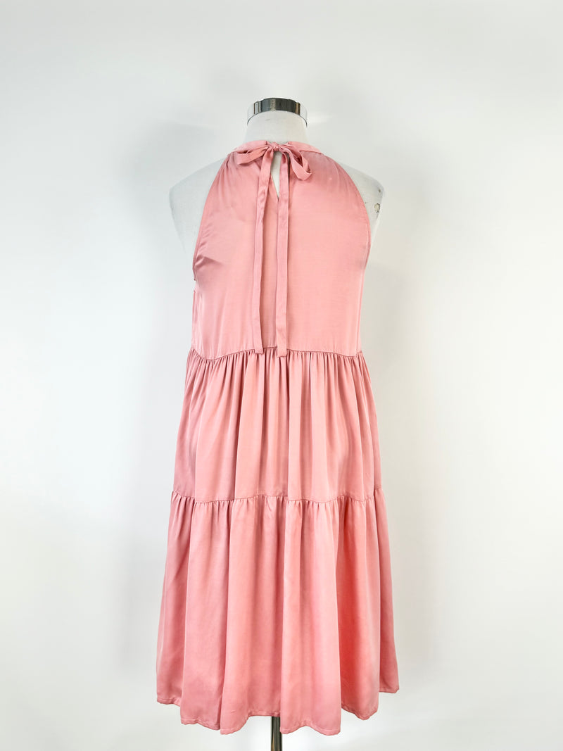 Funkis 'Maxine' Short Dusty Pink Satin Dress NWT - AU12