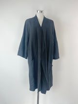 Nique Black Linen Blend Open Coat - AU10